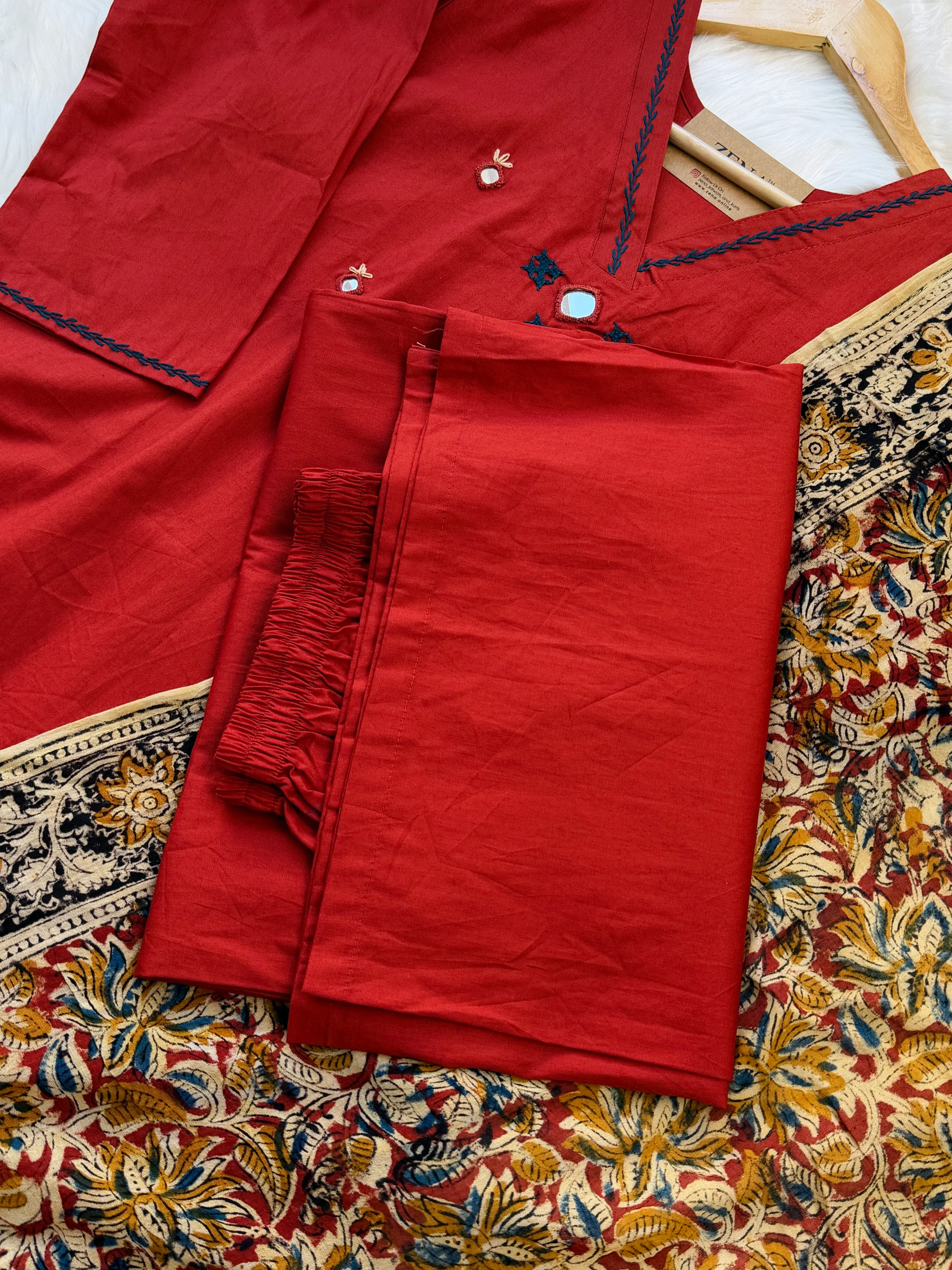 ✨ Pure Cotton Mirror Work Kurti Set ✨ - Image 9