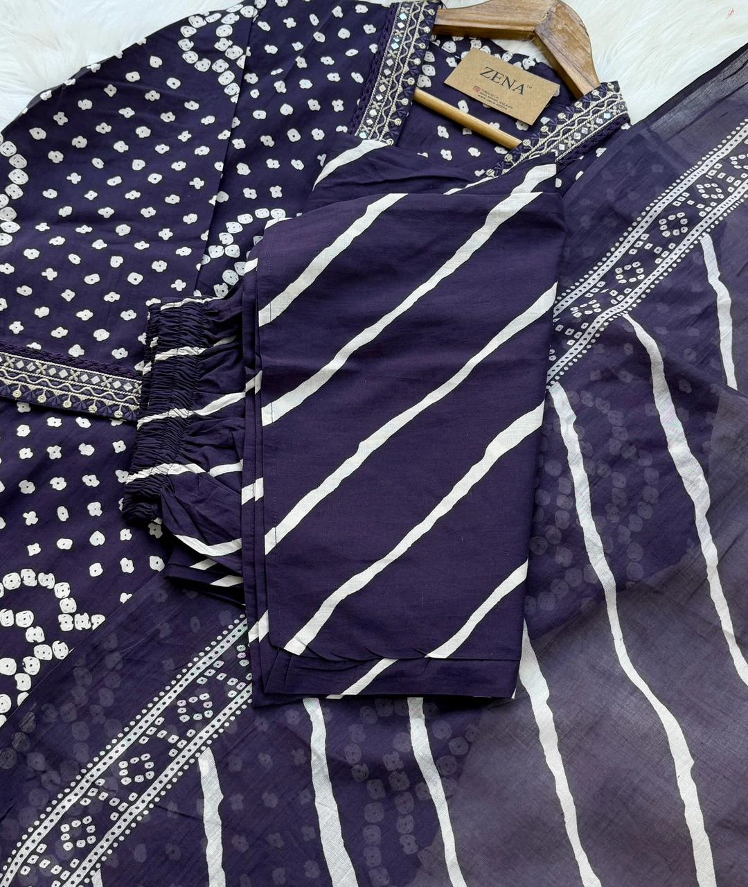 ✨ Pure Cotton Mirror Work Kurti Set with Handwork Details ✨ - Image 6