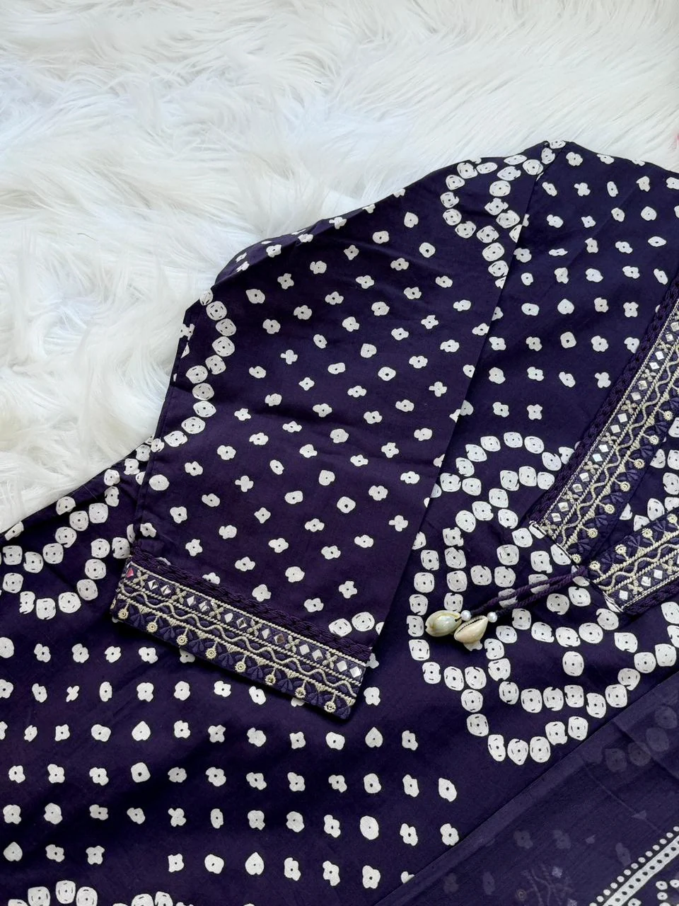 ✨ Pure Cotton Mirror Work Kurti Set with Handwork Details ✨ - Image 7