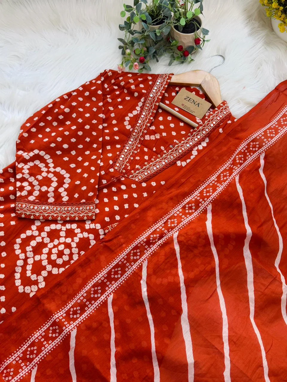✨ Pure Cotton Mirror Work Kurti Set with Handwork Details ✨ - Image 5