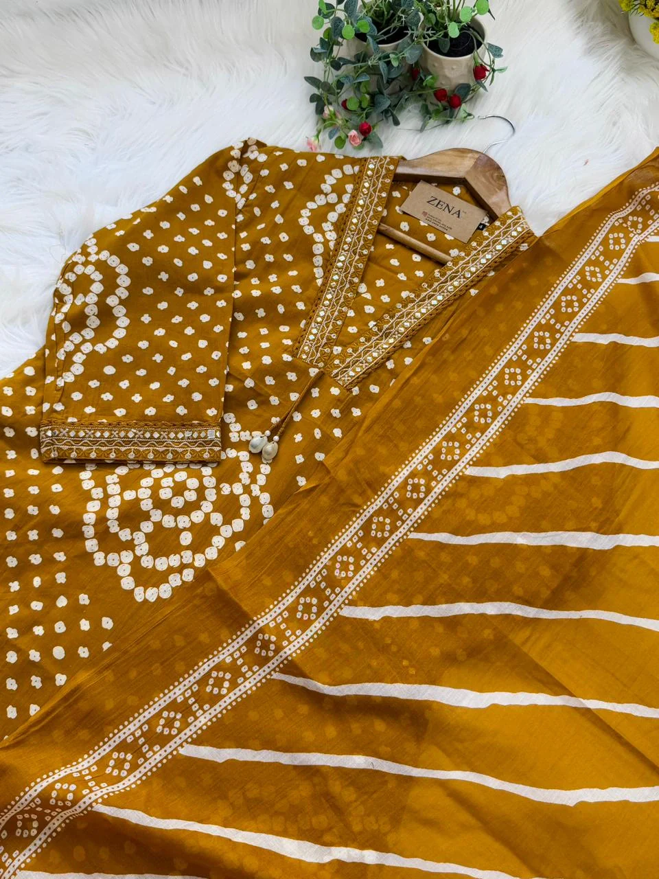 ✨ Pure Cotton Mirror Work Kurti Set with Handwork Details ✨ - Image 4