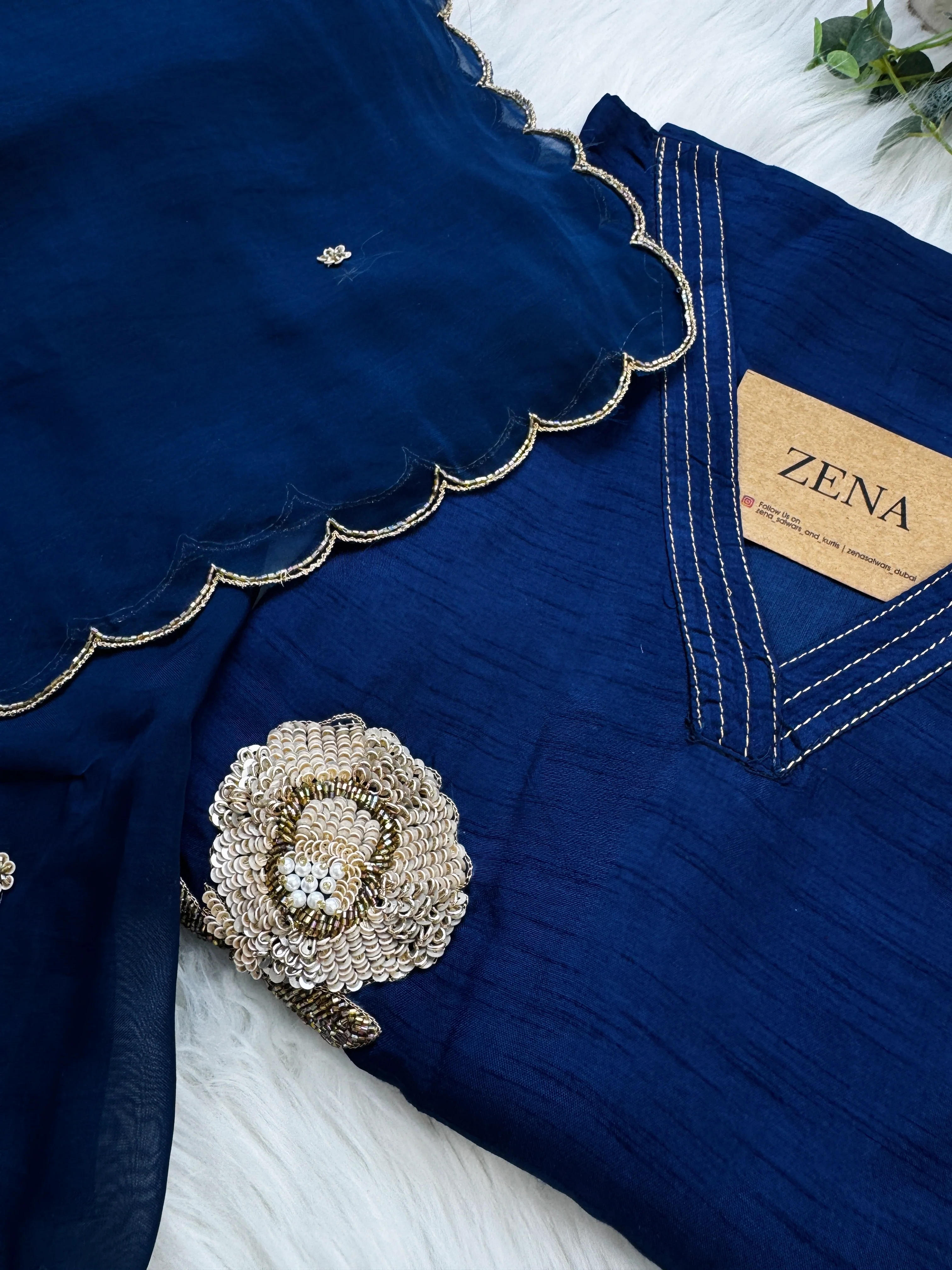 ✨ Pure Dola Silk Handwork Kurti Set ✨ - Image 3