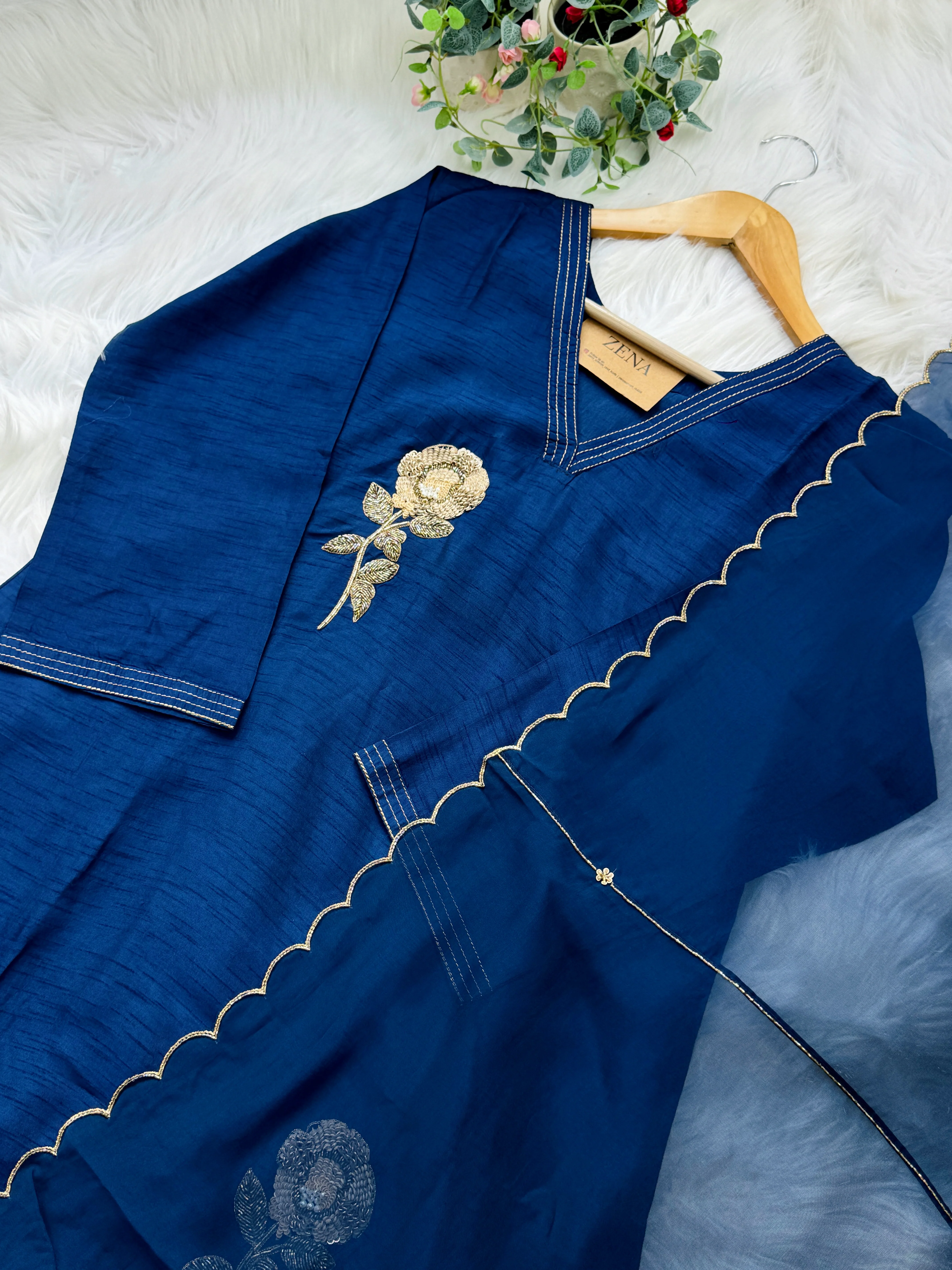 ✨ Pure Dola Silk Handwork Kurti Set ✨ - Image 4