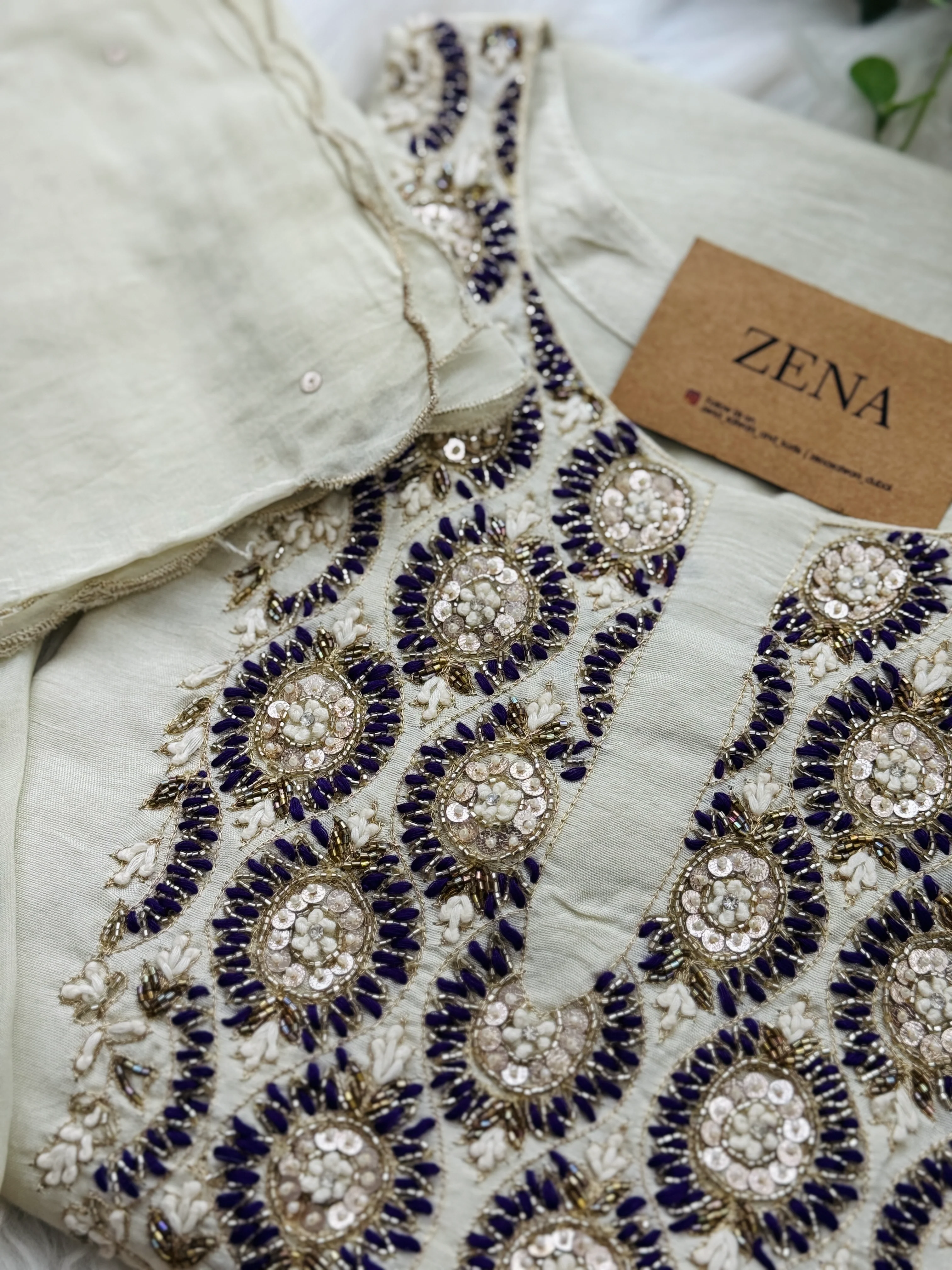 β¨ Pure Dola Silk Handwork Party Wear Kurti Set β¨ - Image 6