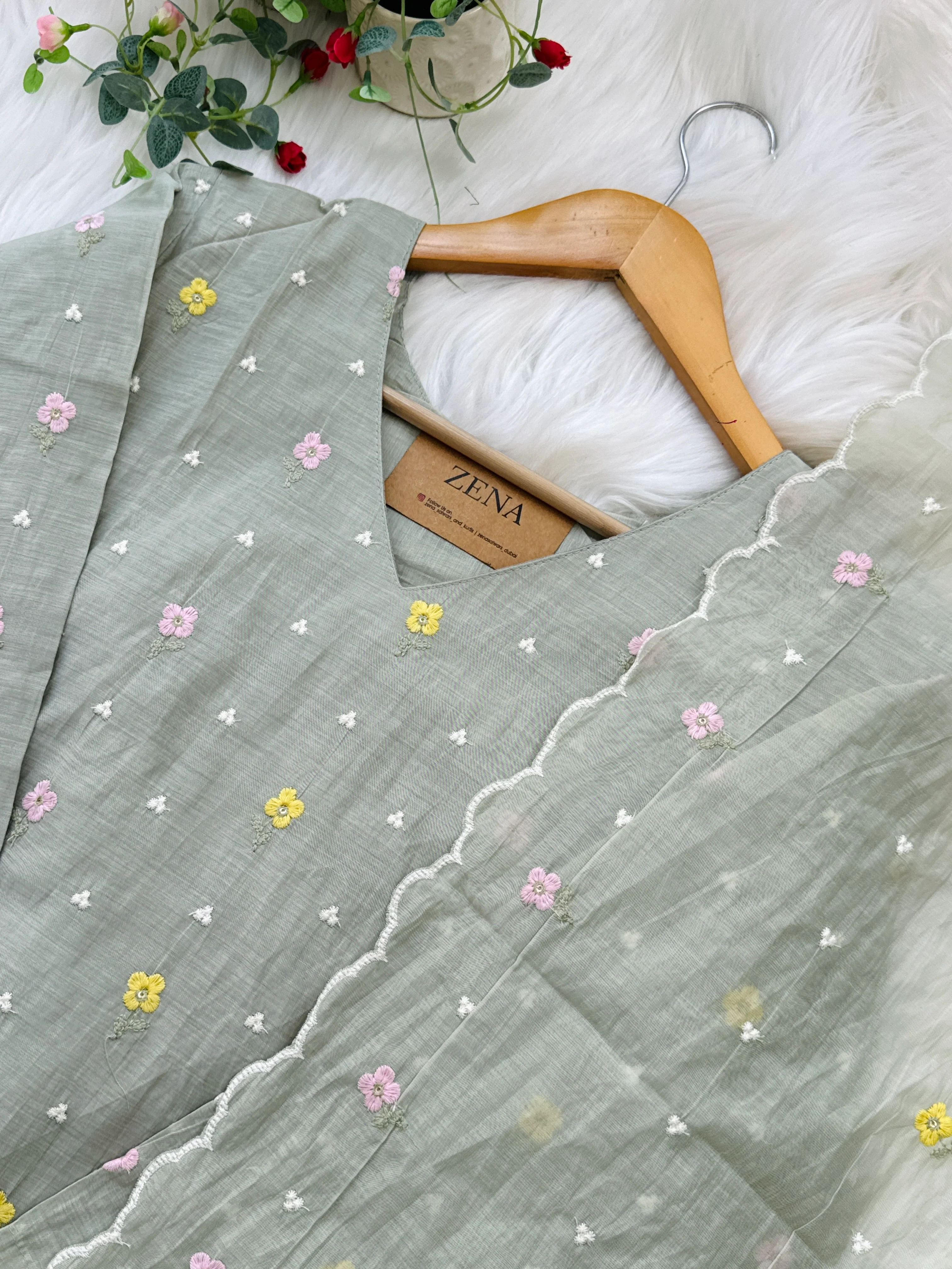 ✨ Pure Mul Chanderi Embroidered Kurti Set ✨ - Image 5