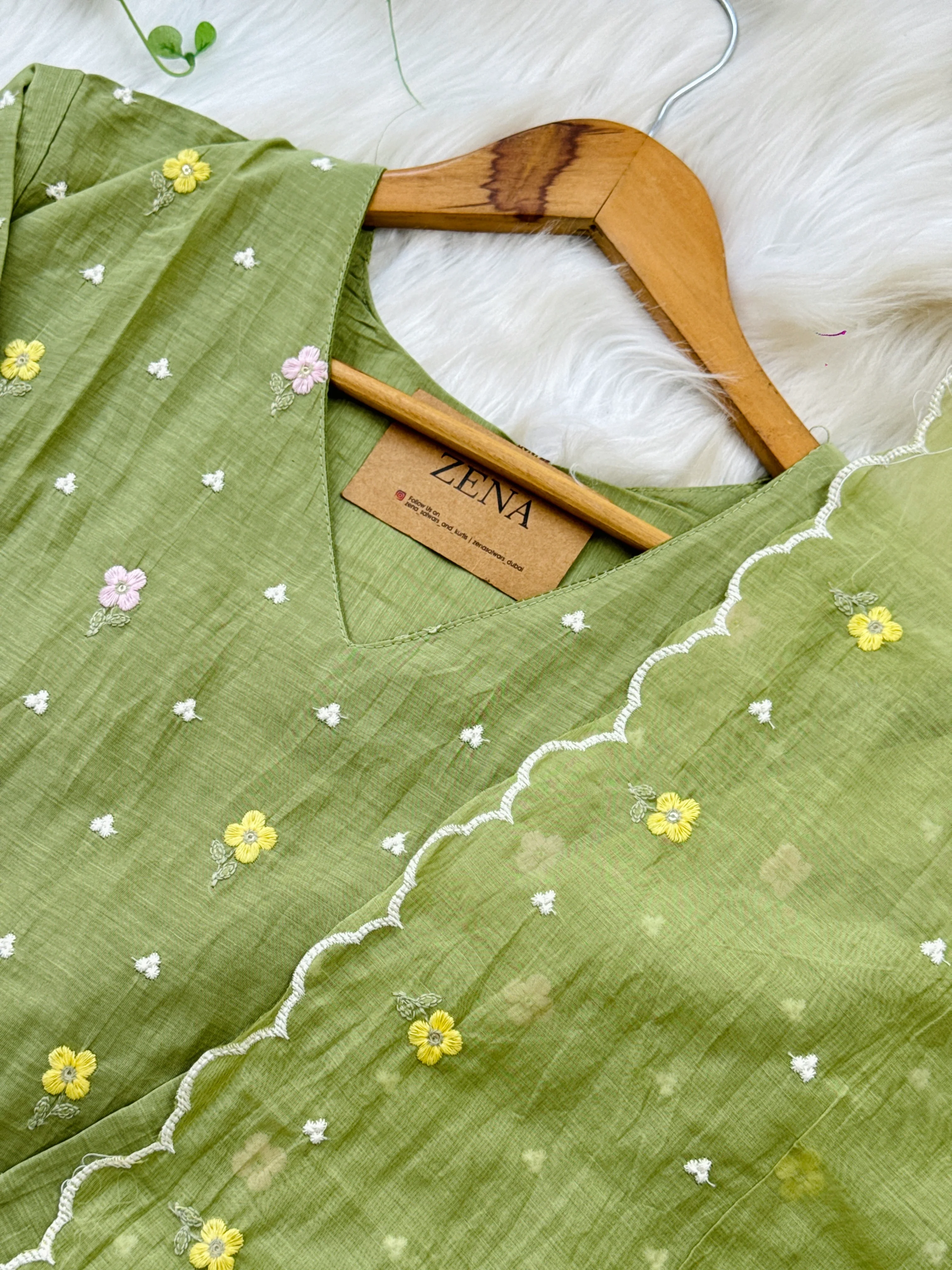 ✨ Pure Mul Chanderi Embroidered Kurti Set ✨ - Image 5