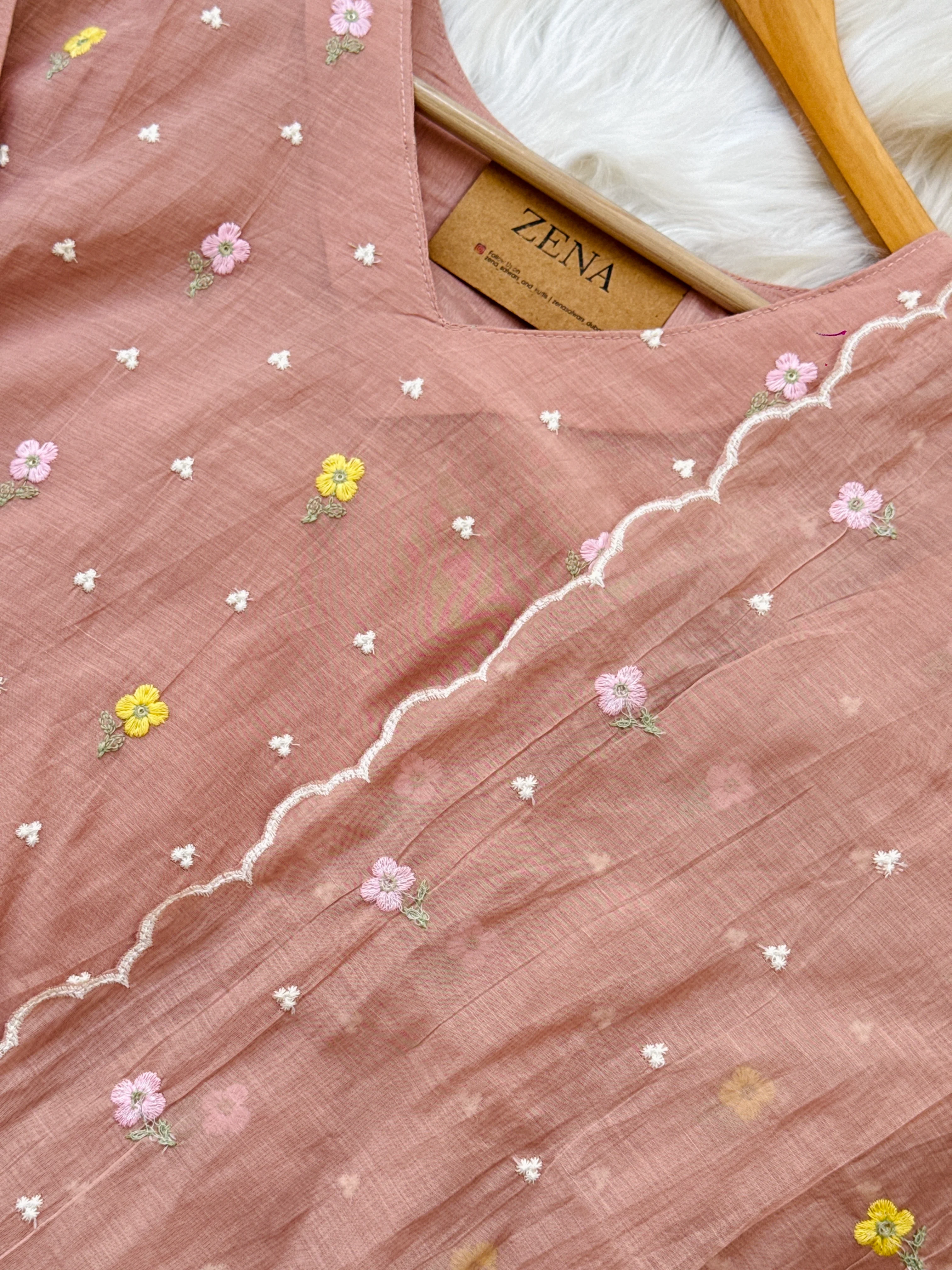 ✨ Pure Mul Chanderi Embroidered Kurti Set ✨ - Image 8