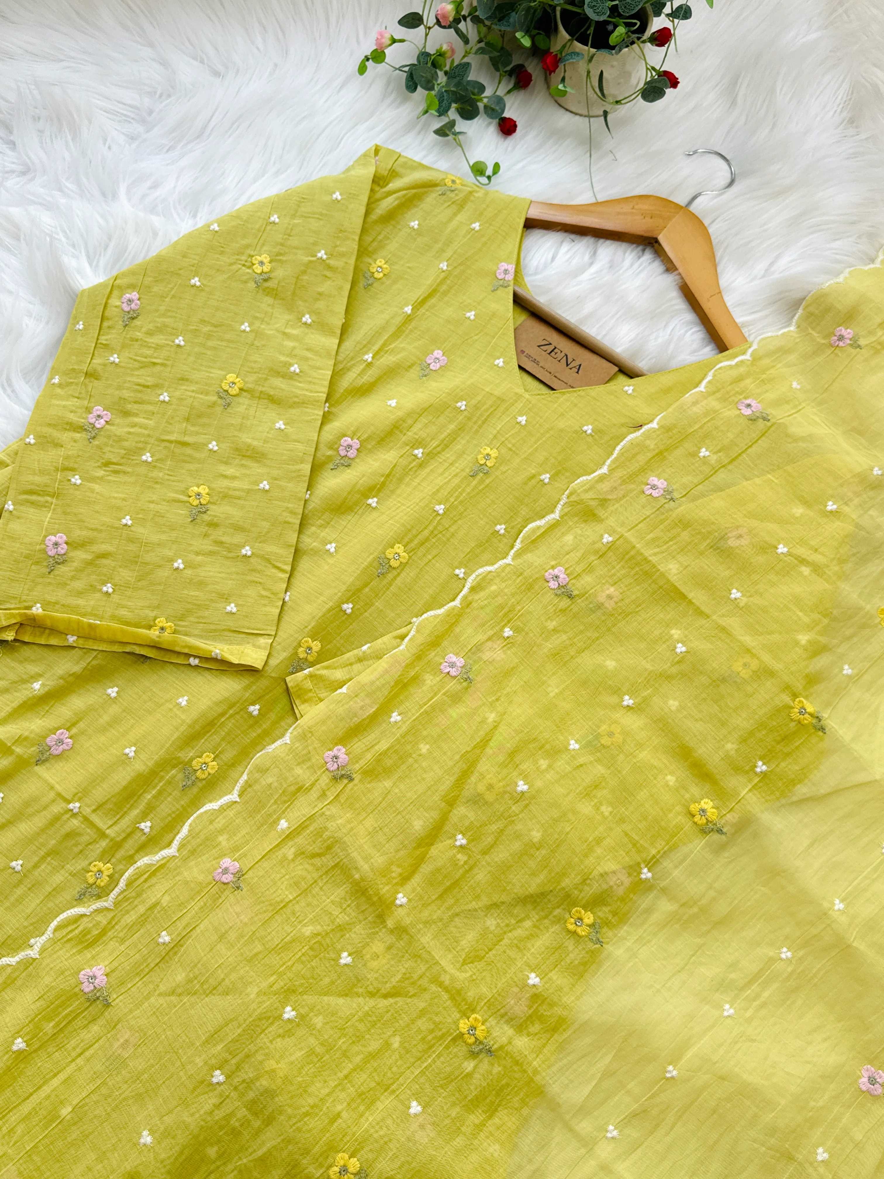 ✨ Pure Mul Chanderi Embroidered Kurti Set ✨ - Image 3