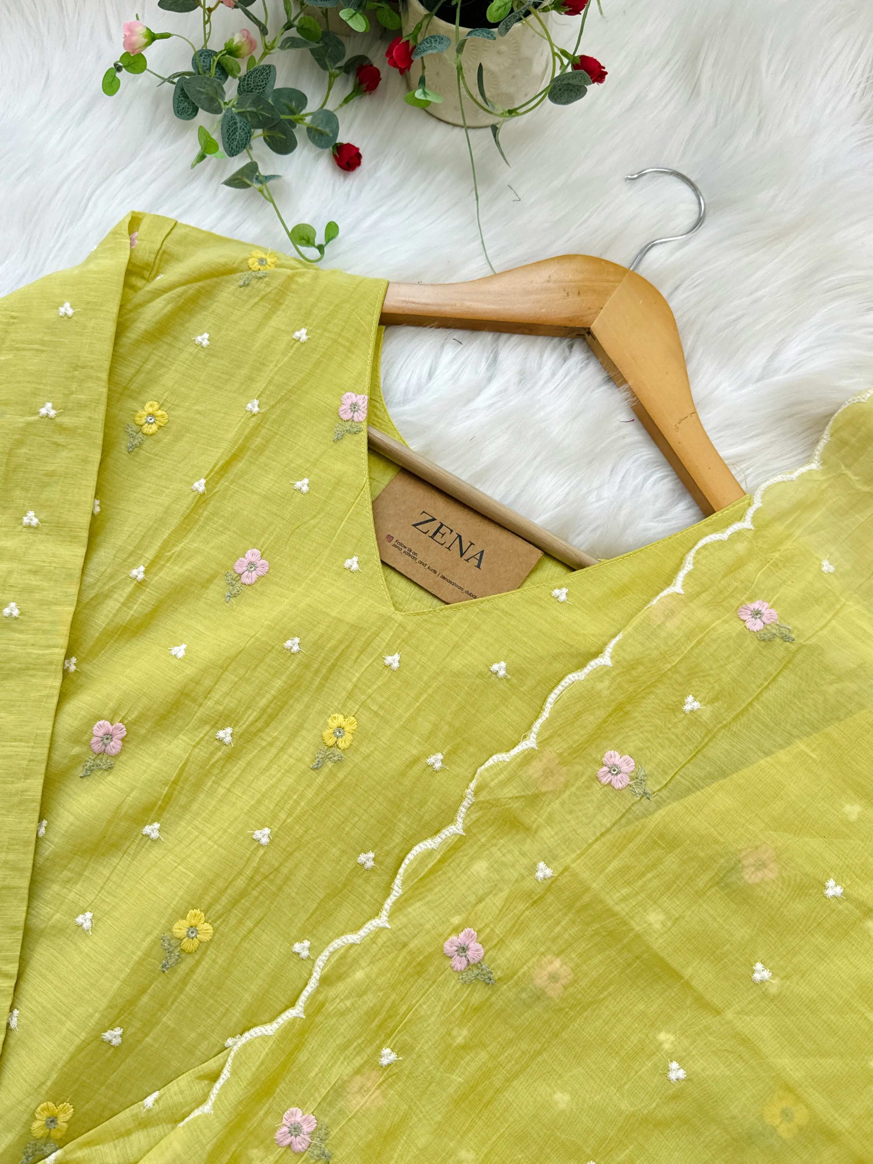 ✨ Pure Mul Chanderi Embroidered Kurti Set ✨ - Image 4