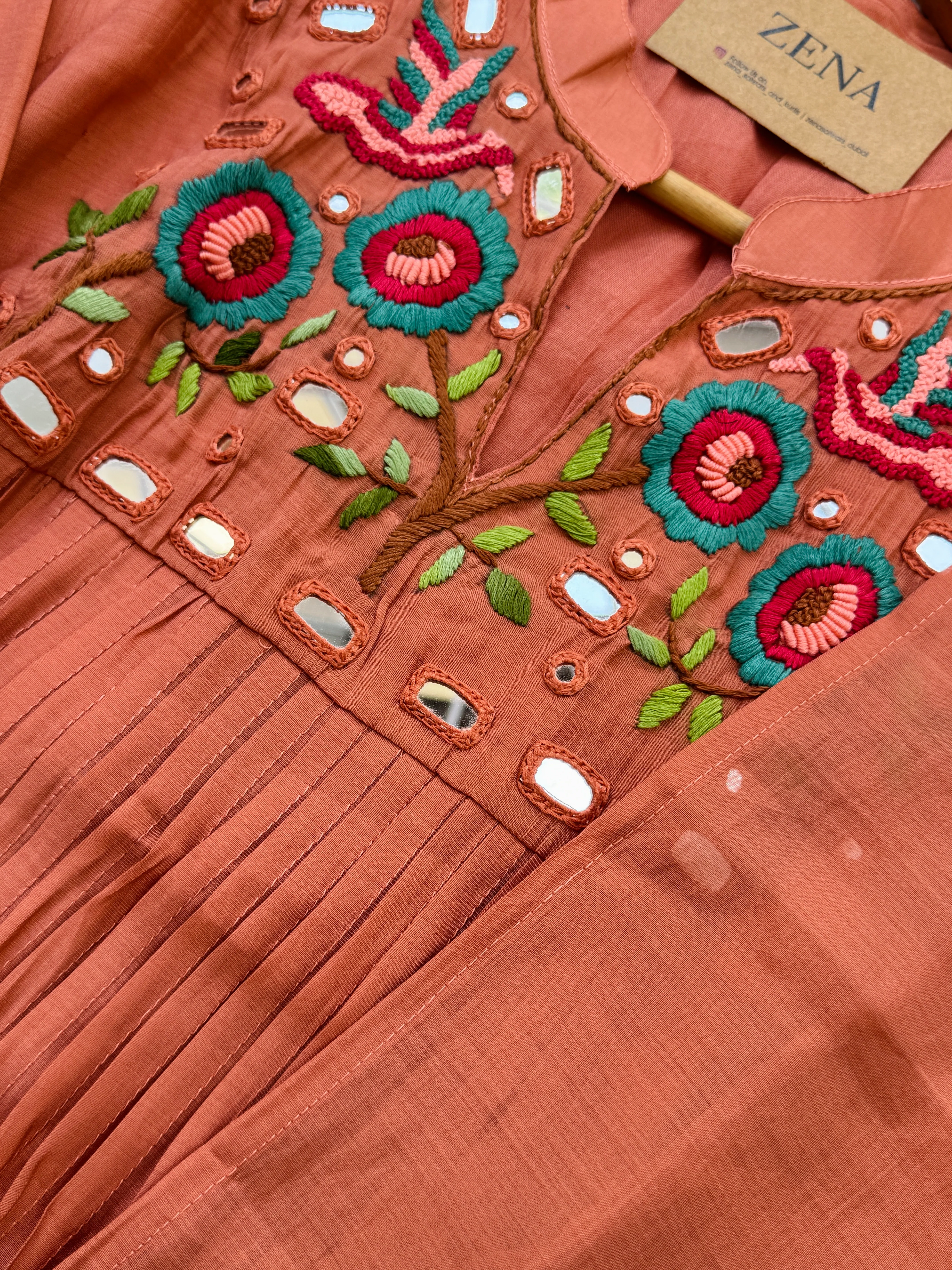 β¨ Pure Mul Chanderi Handwork Embroidered Mirror Work Anarkali Set β¨ - Image 7