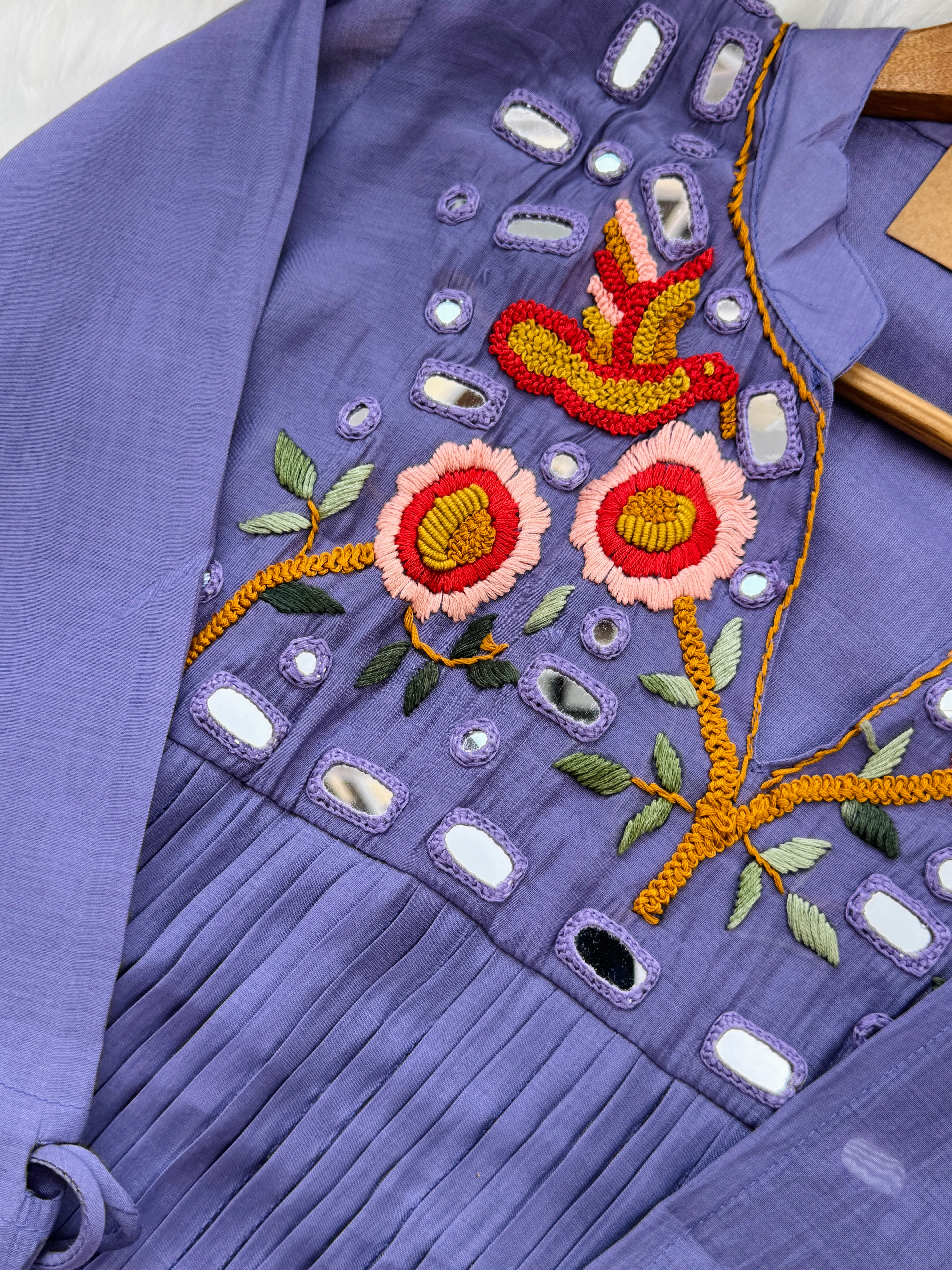 β¨ Pure Mul Chanderi Handwork Embroidered Mirror Work Anarkali Set β¨ - Image 5