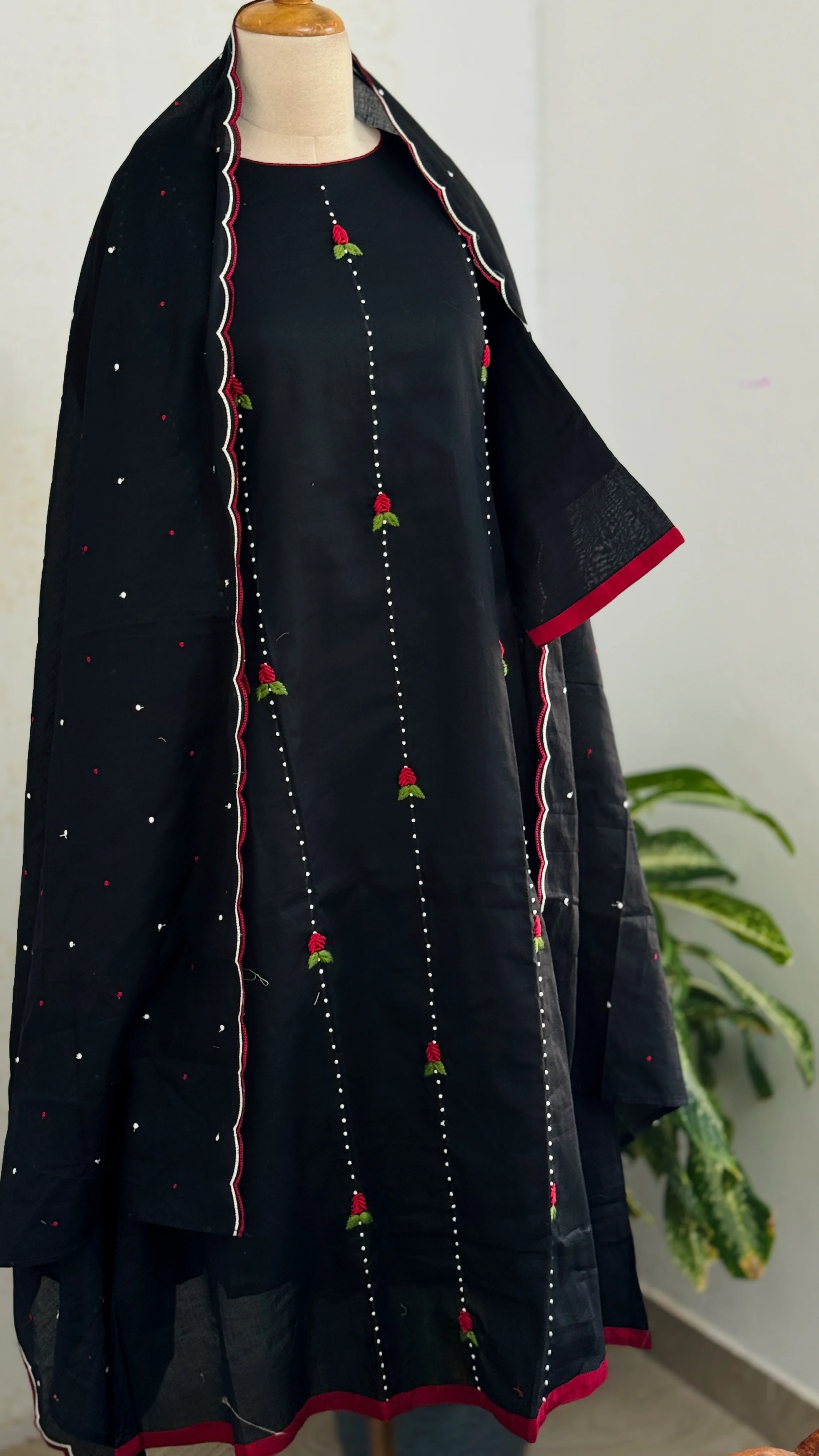 ✨ Pure Cotton French Knot Anarkali Set ✨ - Image 2