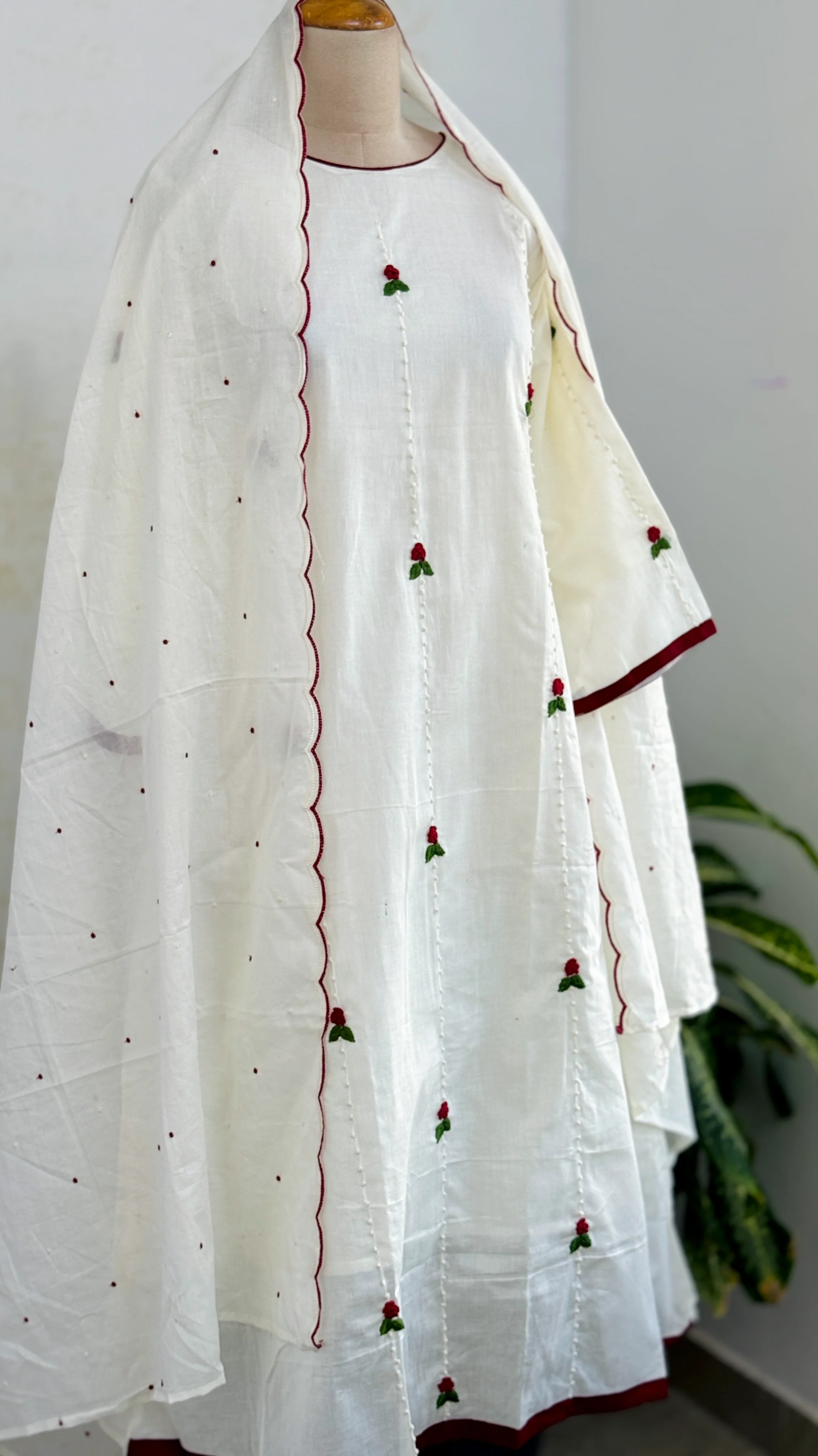✨ Pure Cotton French Knot Anarkali Set ✨ - Image 2