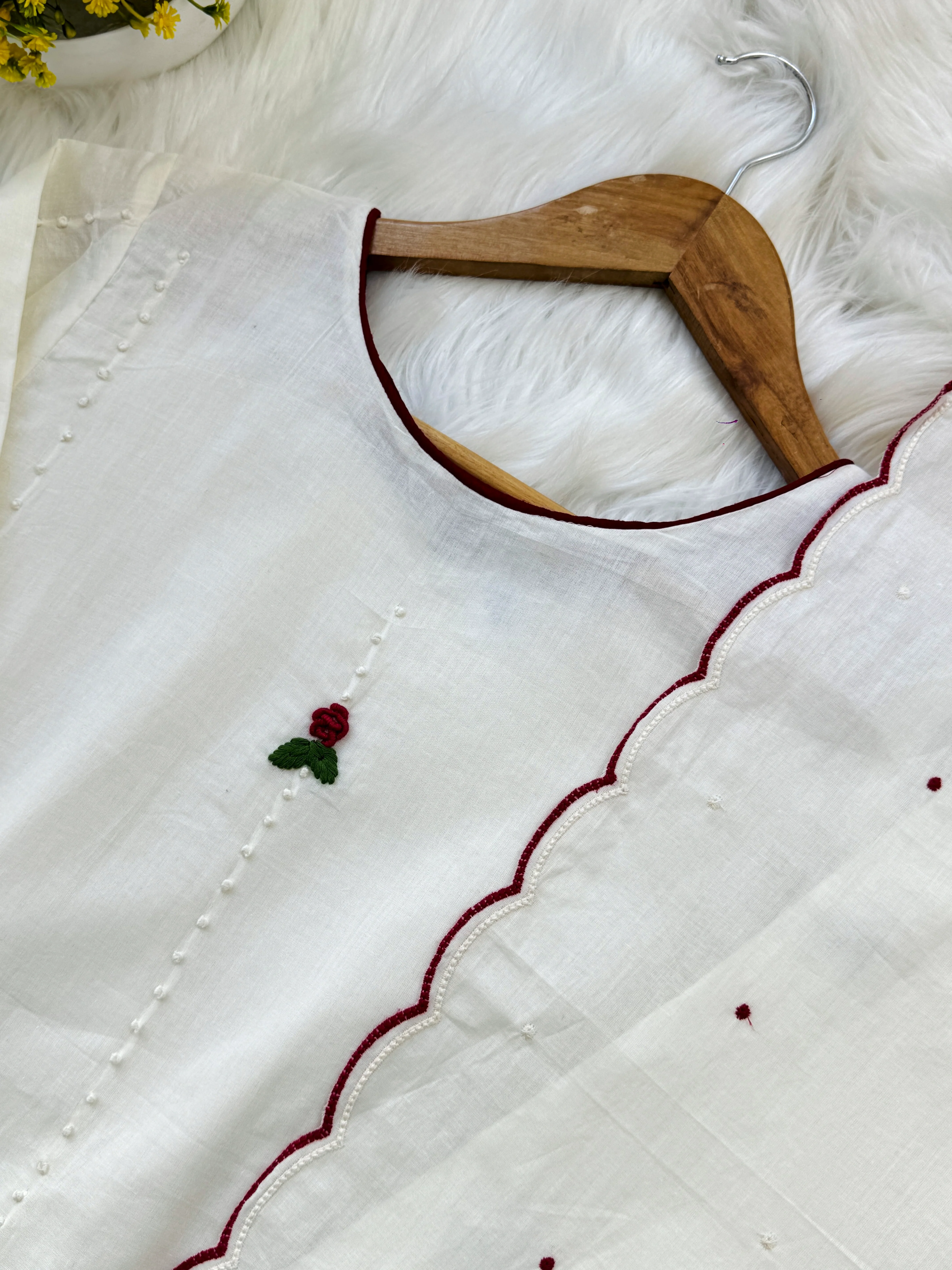 ✨ Pure Cotton French Knot Anarkali Set ✨ - Image 5