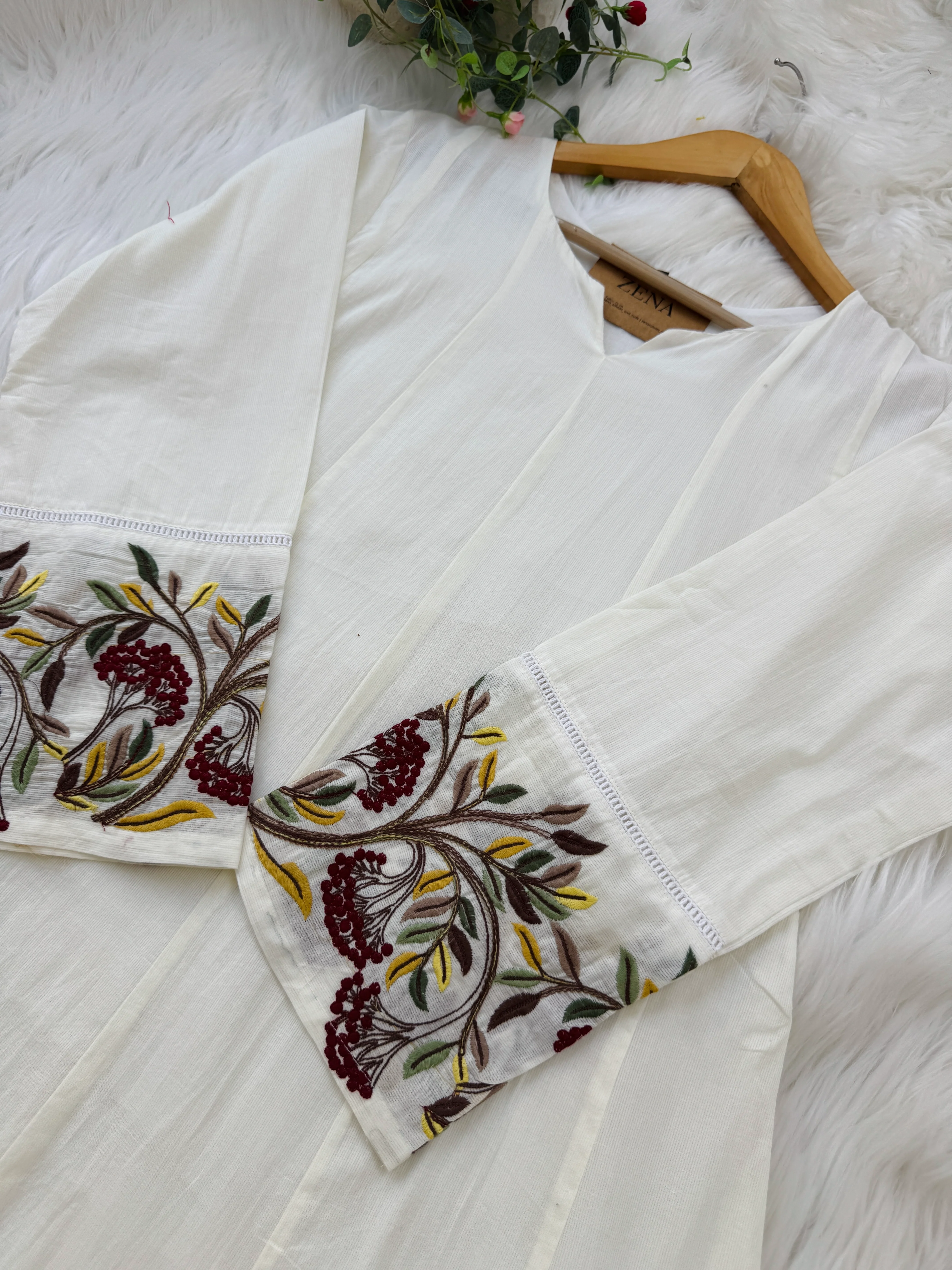 ✨ Pure Mul Cotton Embroidered Anarkali Set ✨ - Image 4