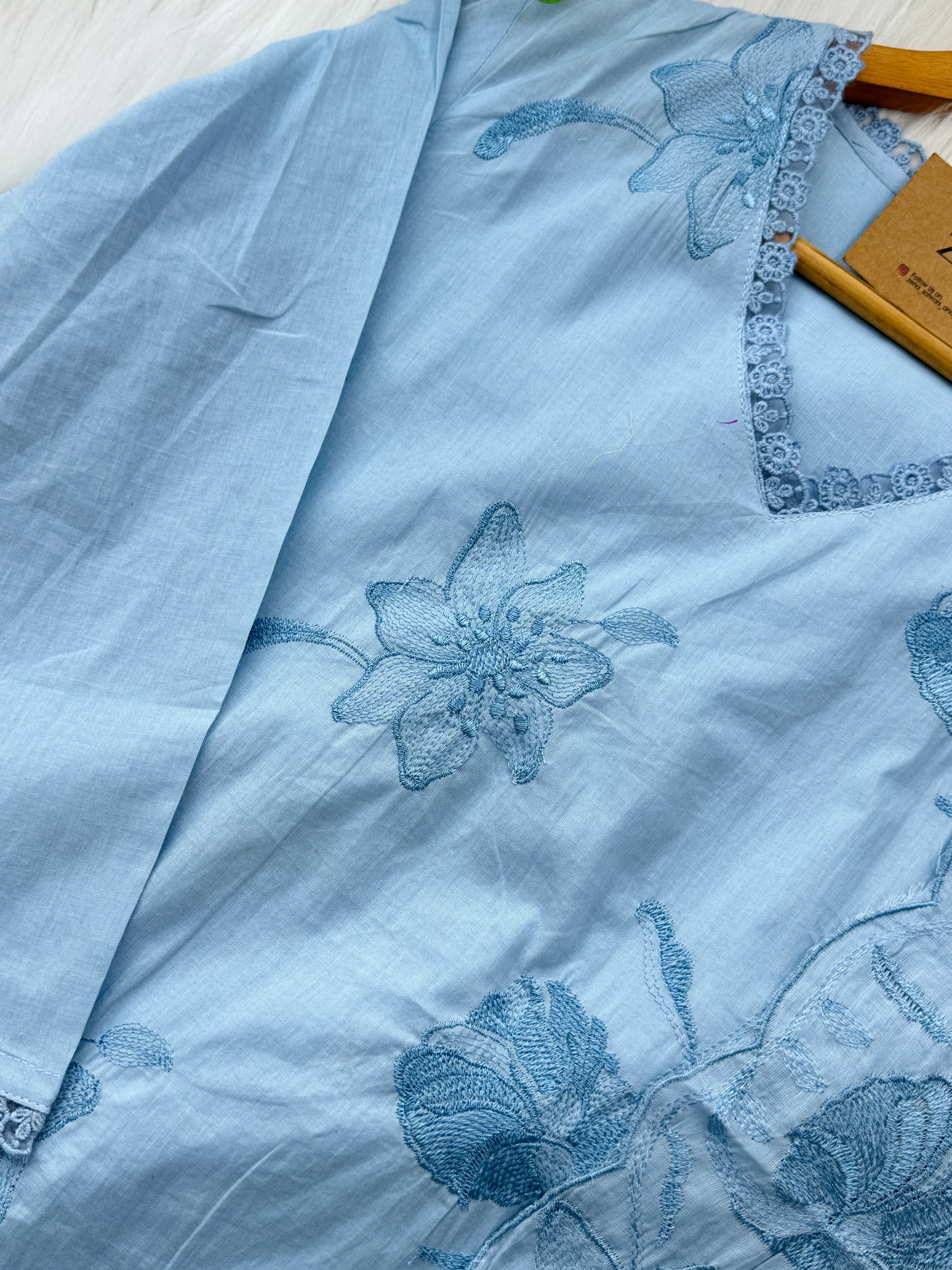 ✨ Pure Mul Cotton Embroidered Kurti Set ✨ - Image 8