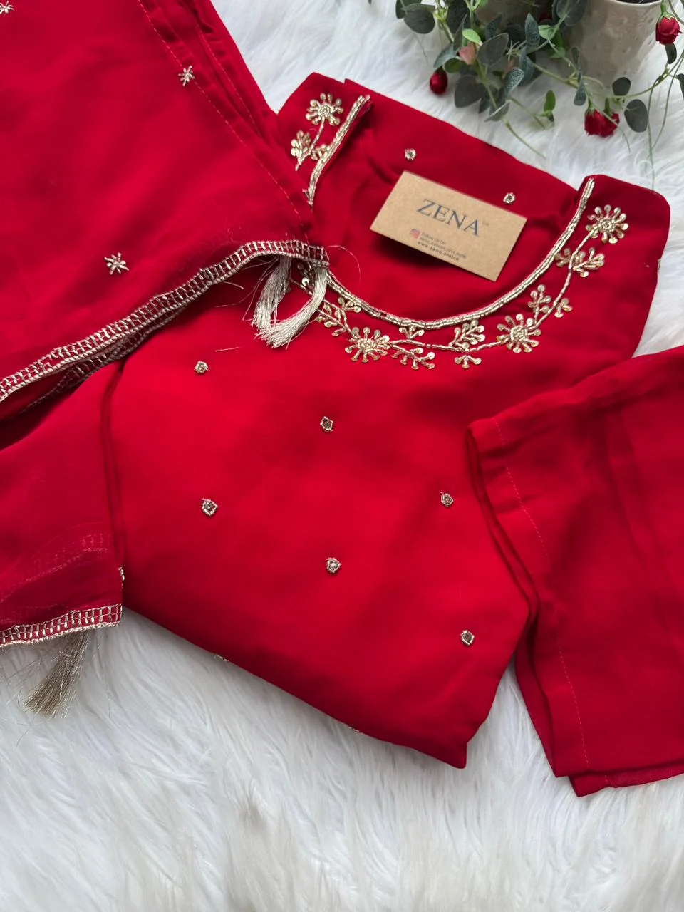 ✨ Pure Organza Handwork Kurti Set ✨ - Image 4