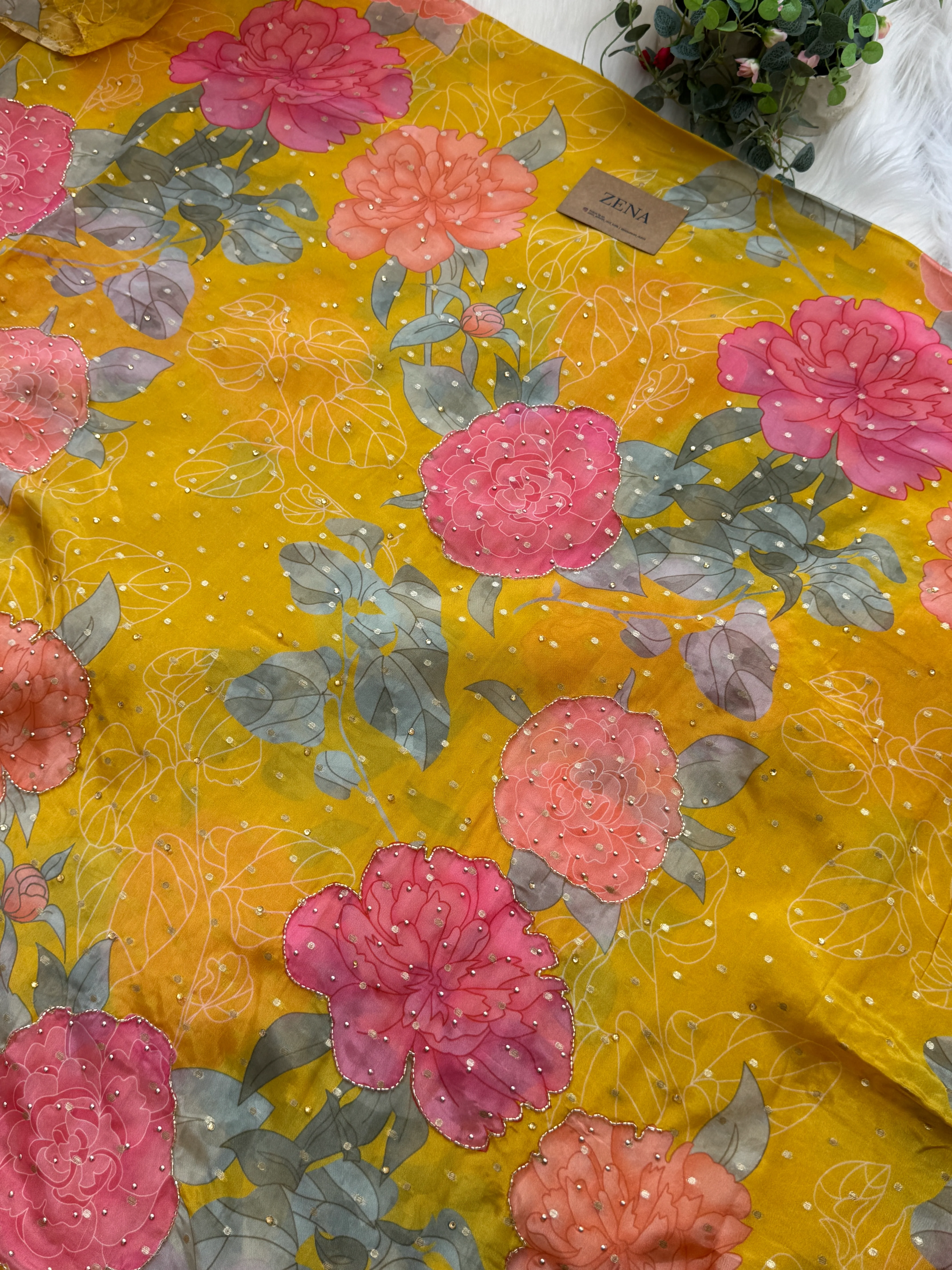 ✨ Pure Organza Handwork Party Wear Unstitched Suit ✨ - Image 5