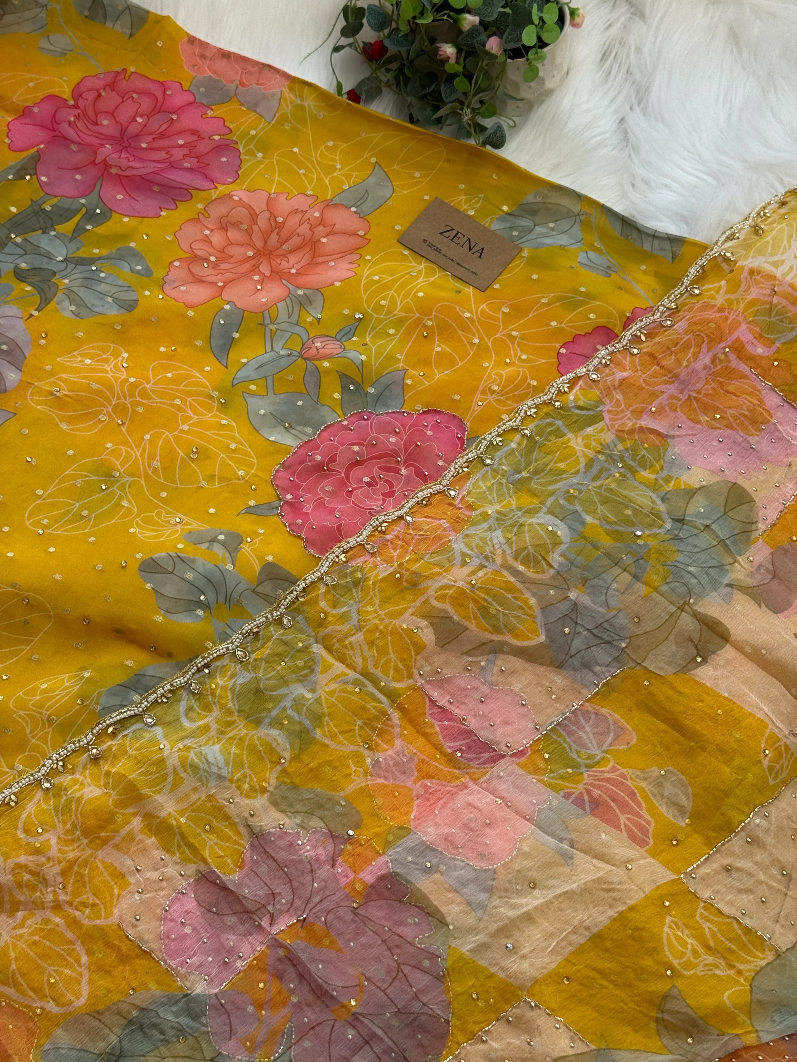✨ Pure Organza Handwork Party Wear Unstitched Suit ✨ - Image 7