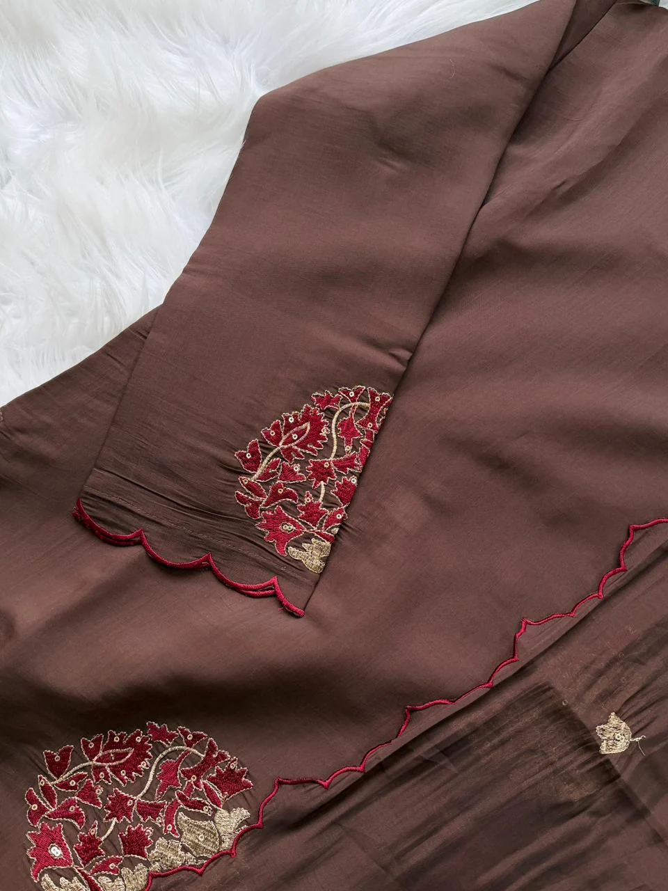 ✨ Roman Silk Embroidered Partywear Kurti Set ✨ - Image 5
