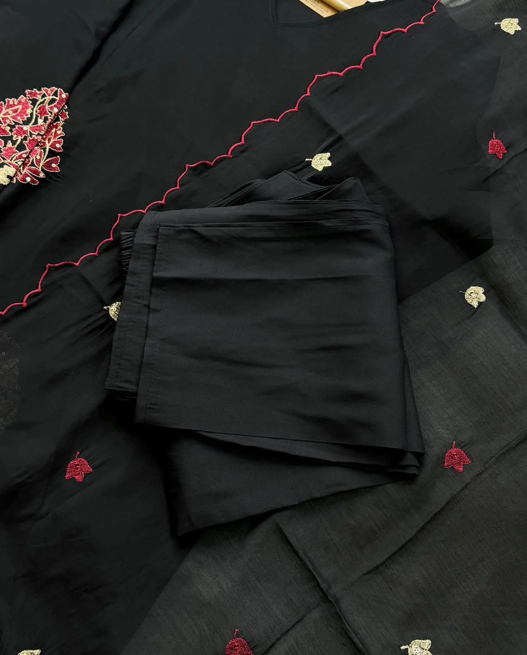 ✨ Roman Silk Embroidered Partywear Kurti Set ✨ - Image 3