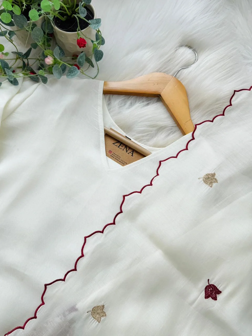 ✨ Roman Silk Embroidered Partywear Kurti Set ✨ - Image 4