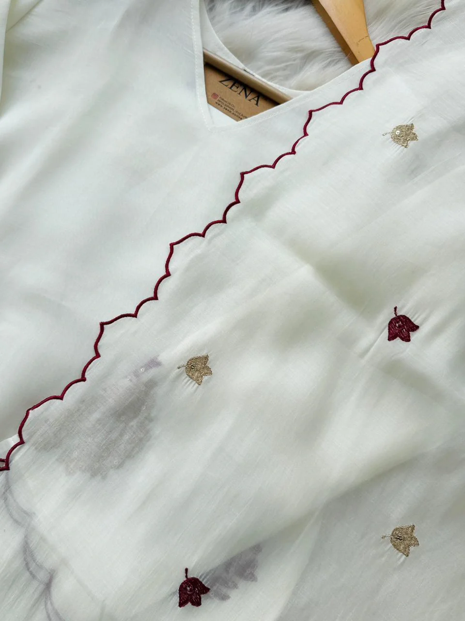✨ Roman Silk Embroidered Partywear Kurti Set ✨ - Image 6