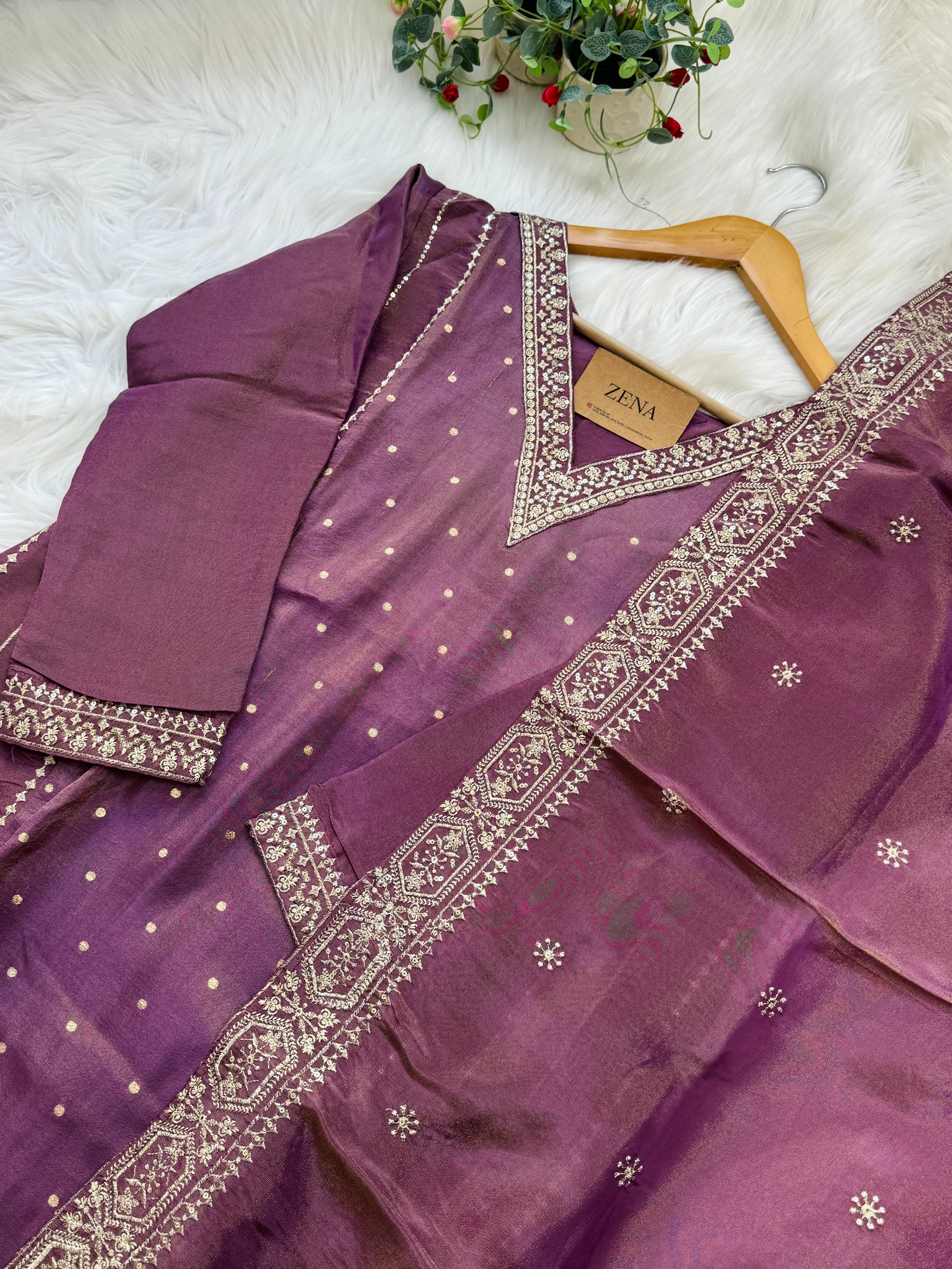 β¨ Tissue Silk Embroidered Kurti Set β¨ - Image 5
