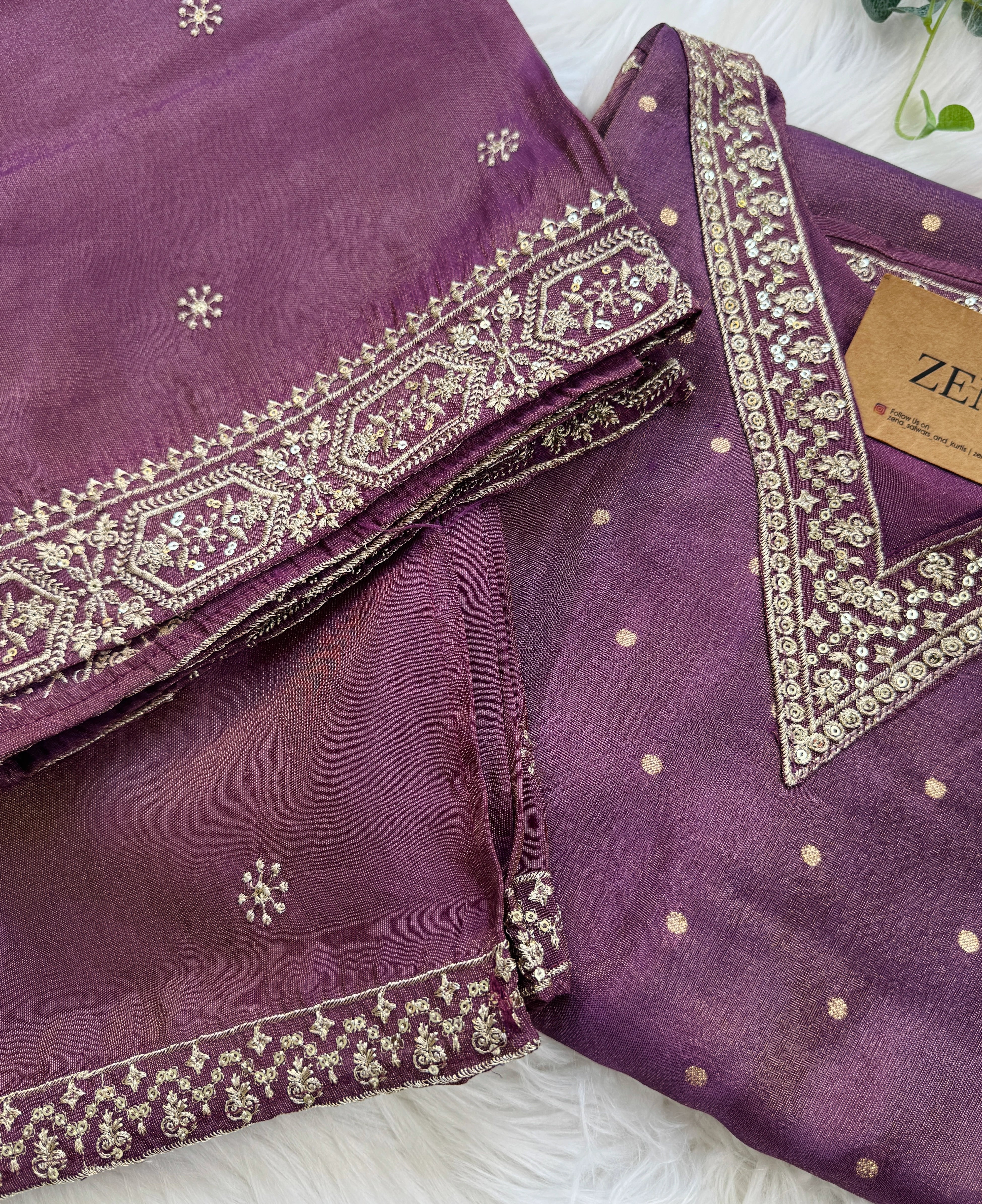 β¨ Tissue Silk Embroidered Kurti Set β¨ - Image 6