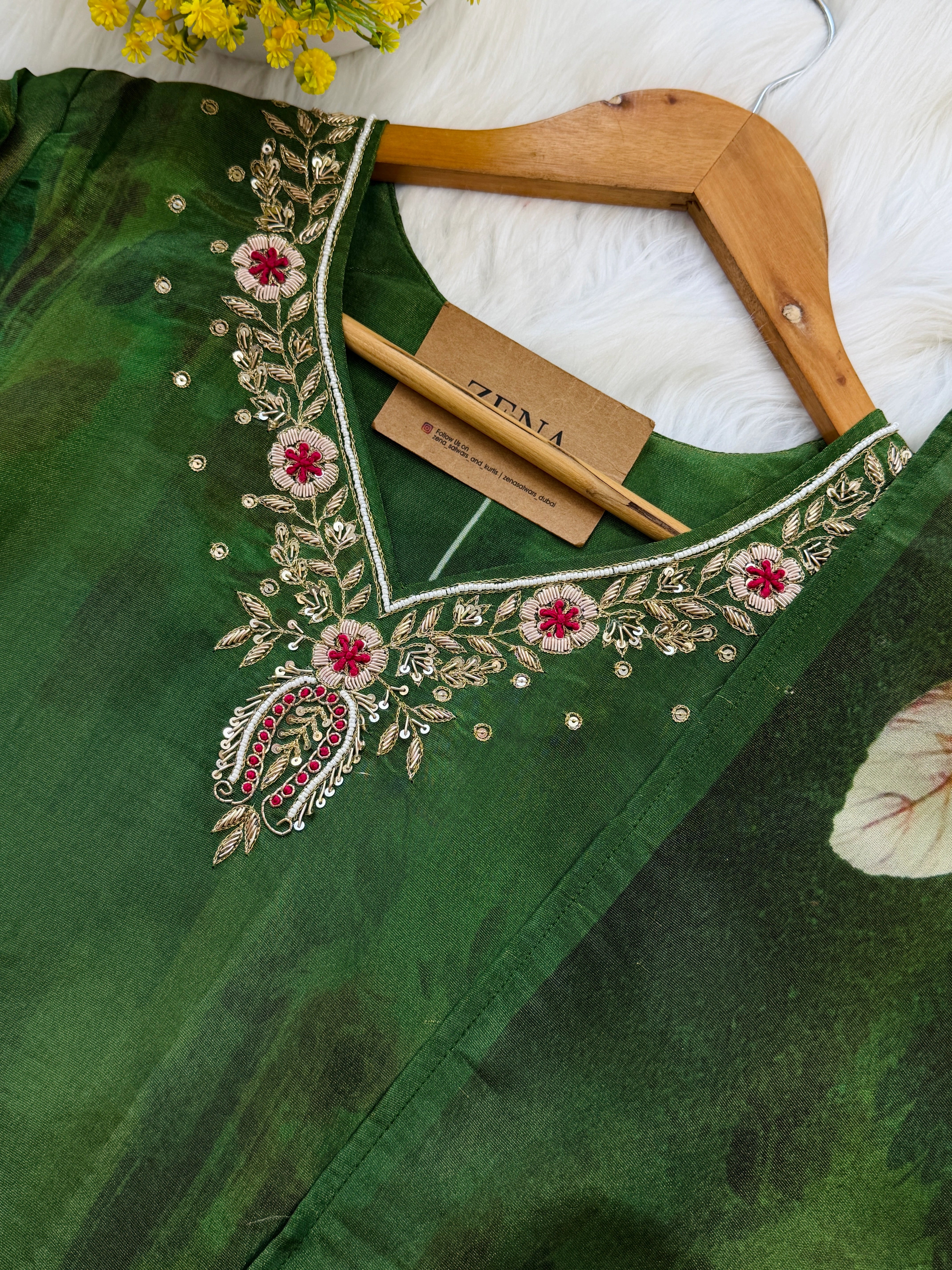 ✨ Tissue Silk Hand Work Kurti Set ✨ - Image 6