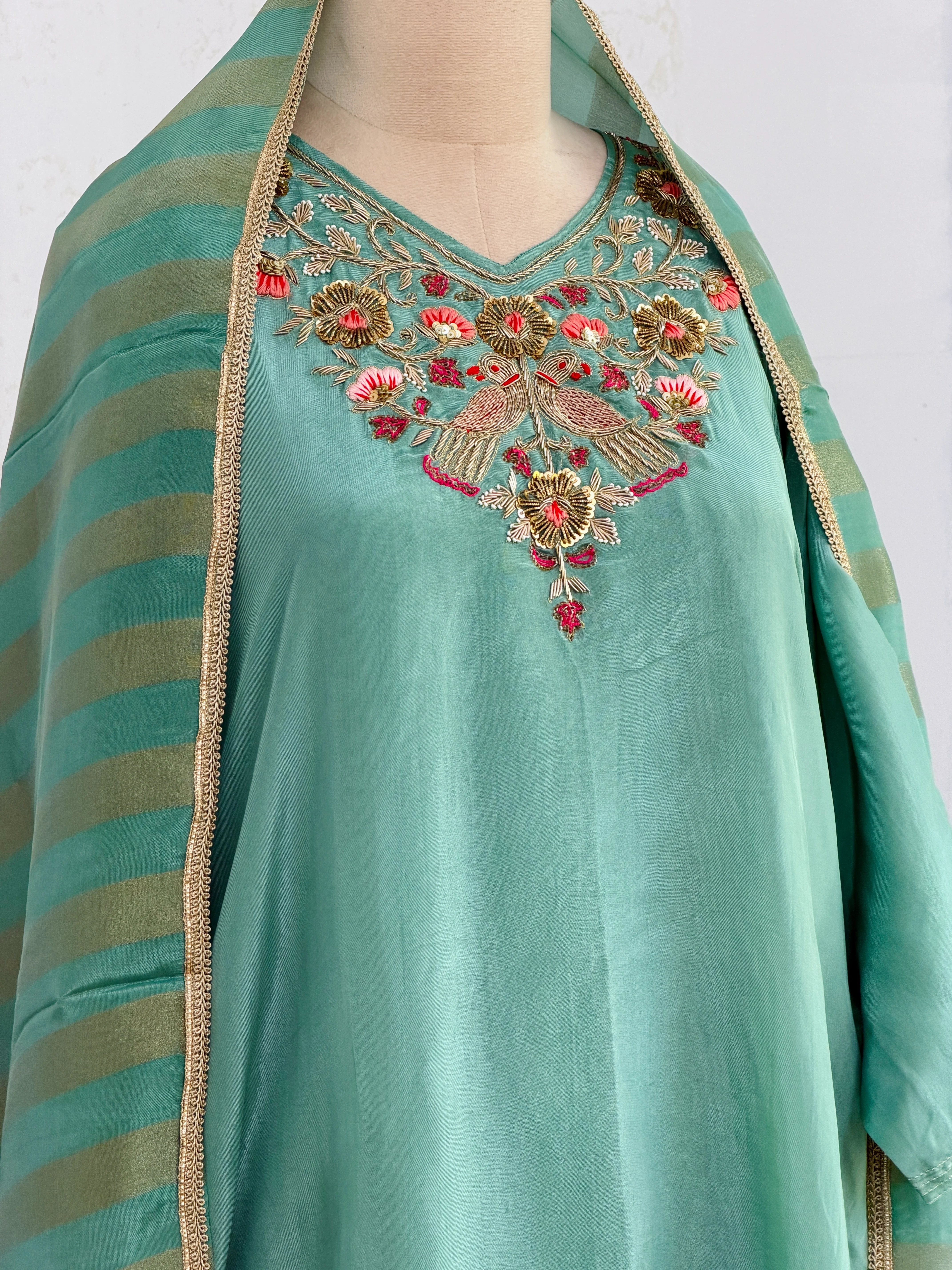 ✨ Tissue Silk Hand Work Kurti Set ✨ - Image 3