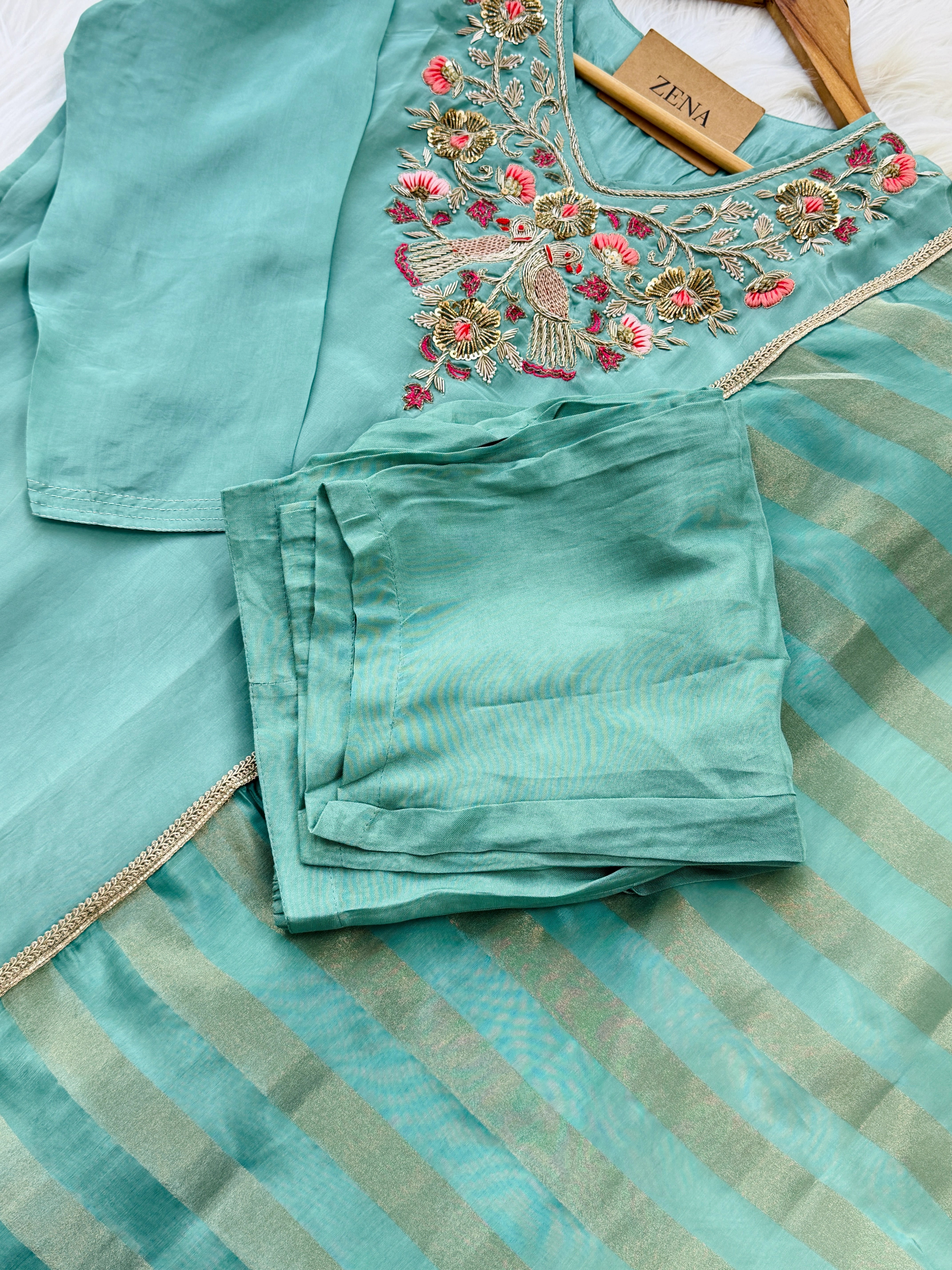 ✨ Tissue Silk Hand Work Kurti Set ✨ - Image 6