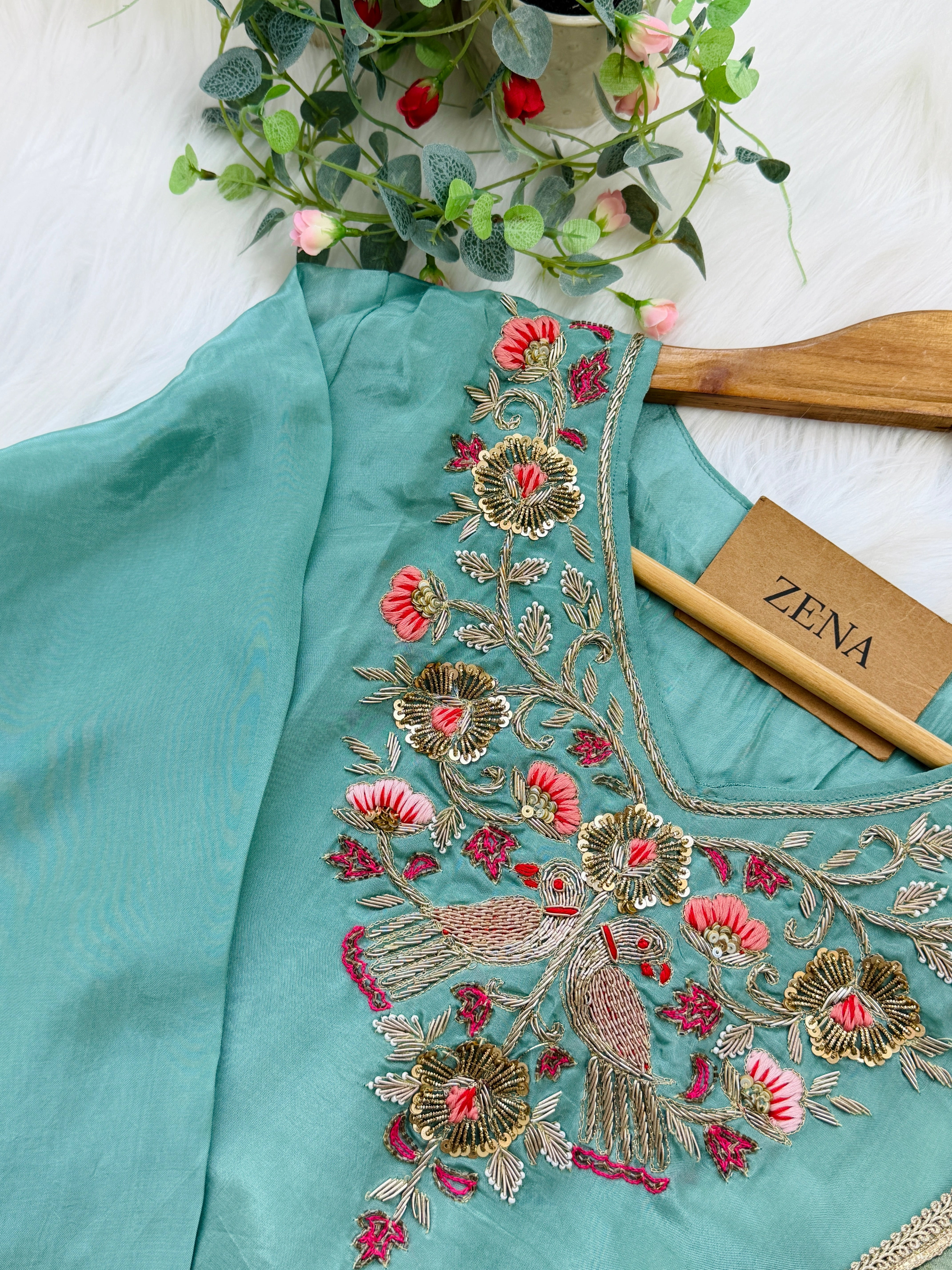 ✨ Tissue Silk Hand Work Kurti Set ✨ - Image 7