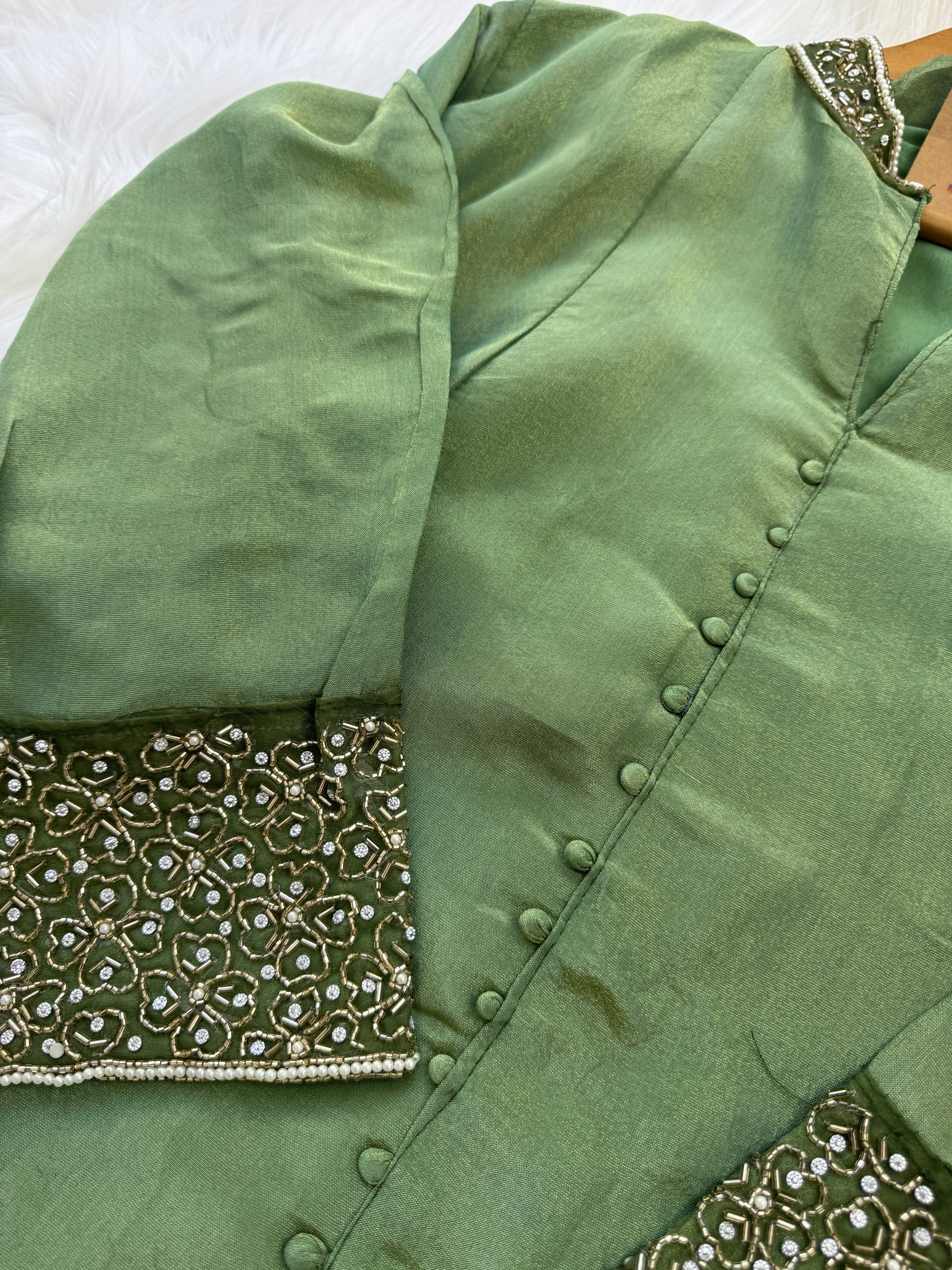 ✨ Tissue Silk Hand Work Kurti Set ✨ - Image 4