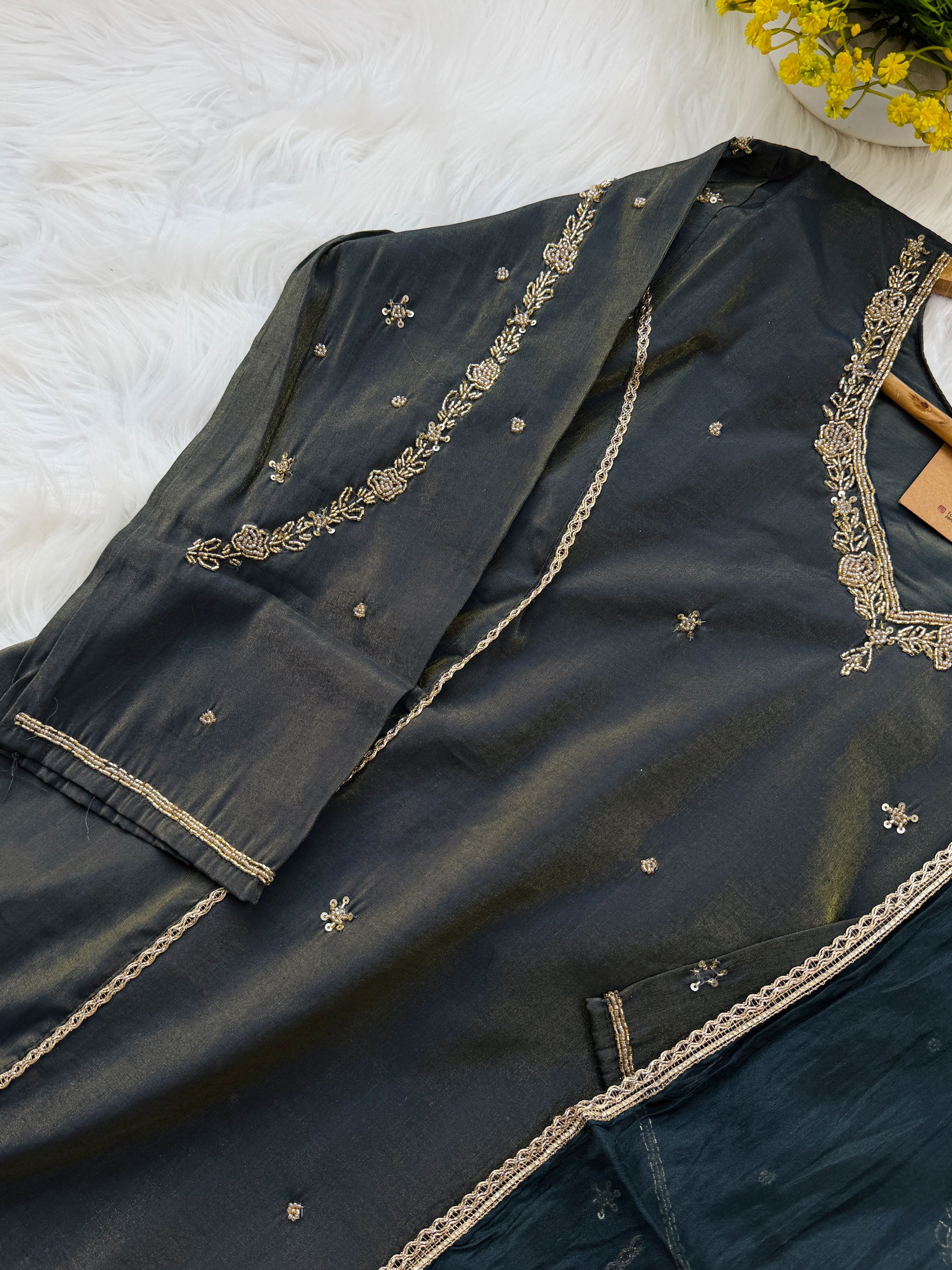 ✨ Tissue Silk Handwork Detailed Kurti Set ✨ - Image 7