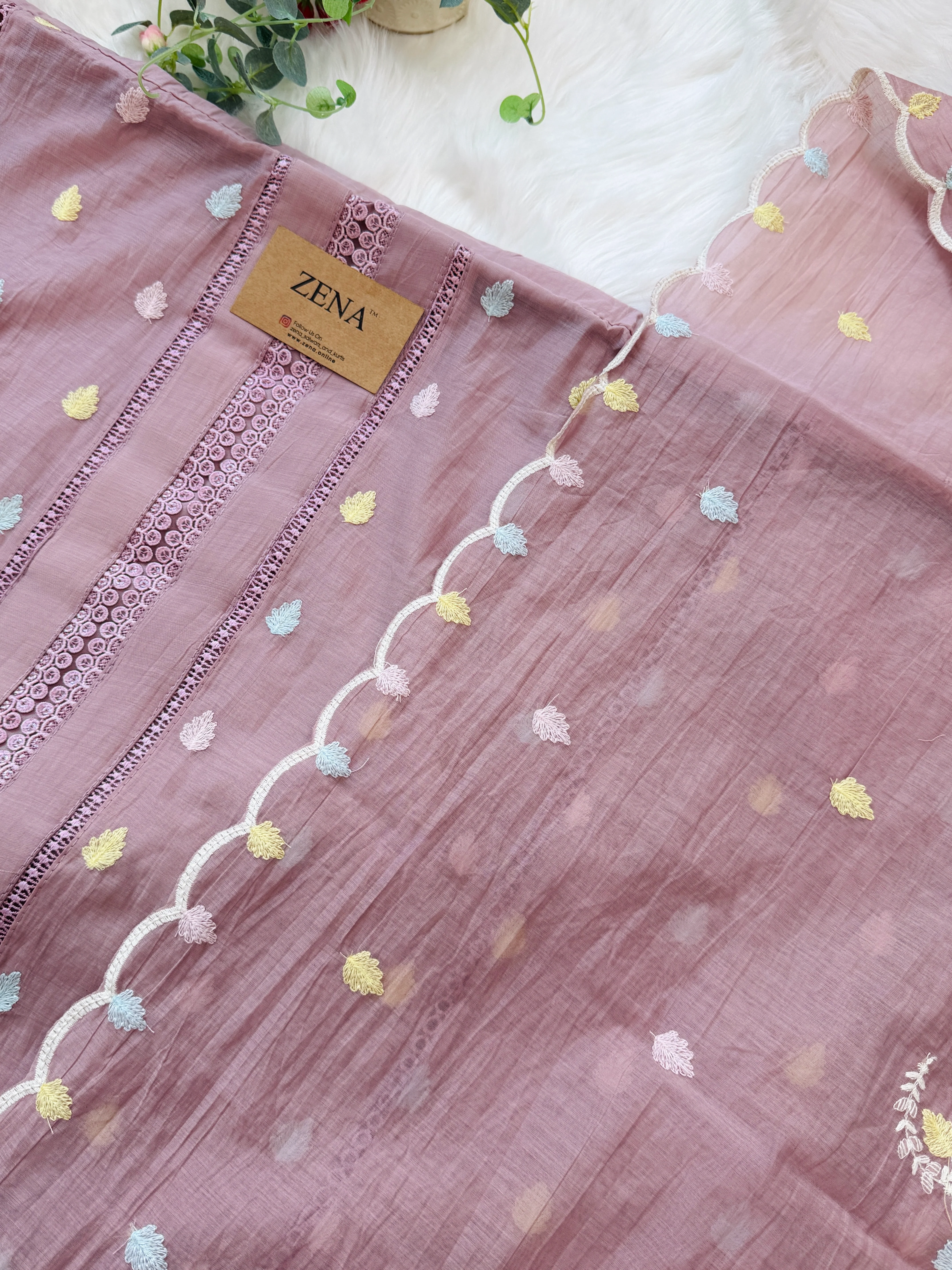 ✨ Unstitched Mul Chanderi Embroidered Suit ✨ - Image 7