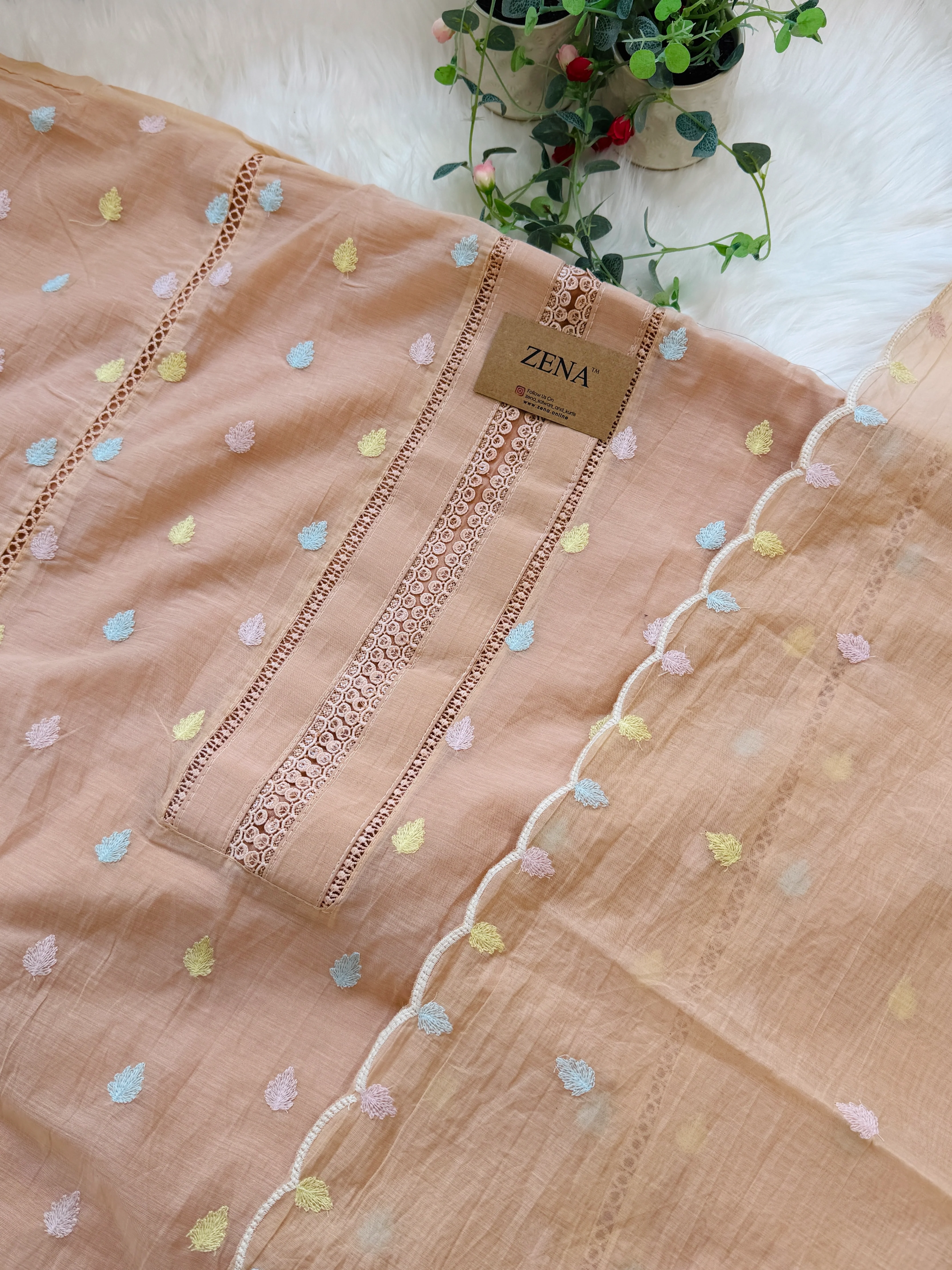 ✨ Unstitched Mul Chanderi Embroidered Suit ✨ - Image 5