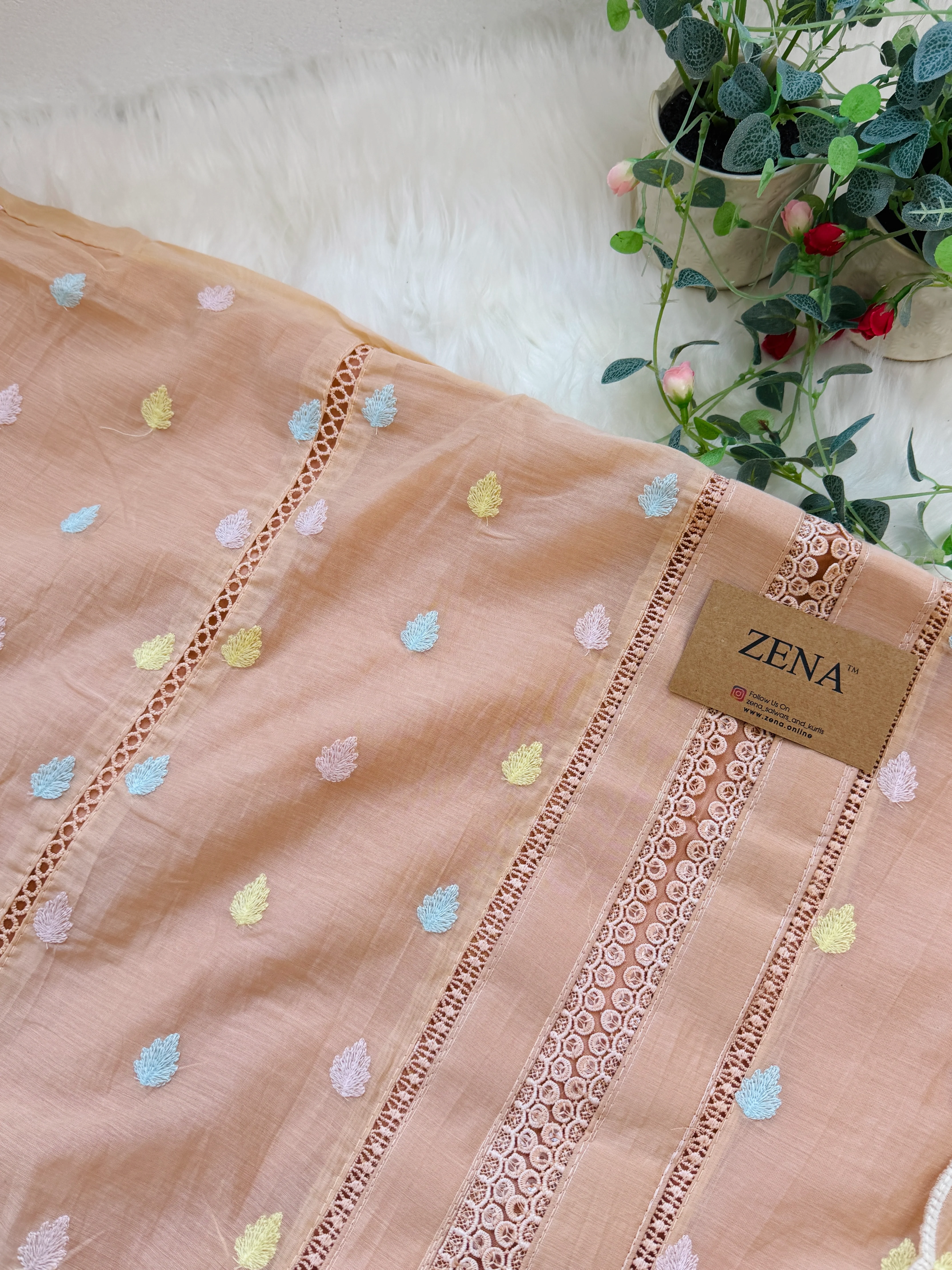 ✨ Unstitched Mul Chanderi Embroidered Suit ✨ - Image 7