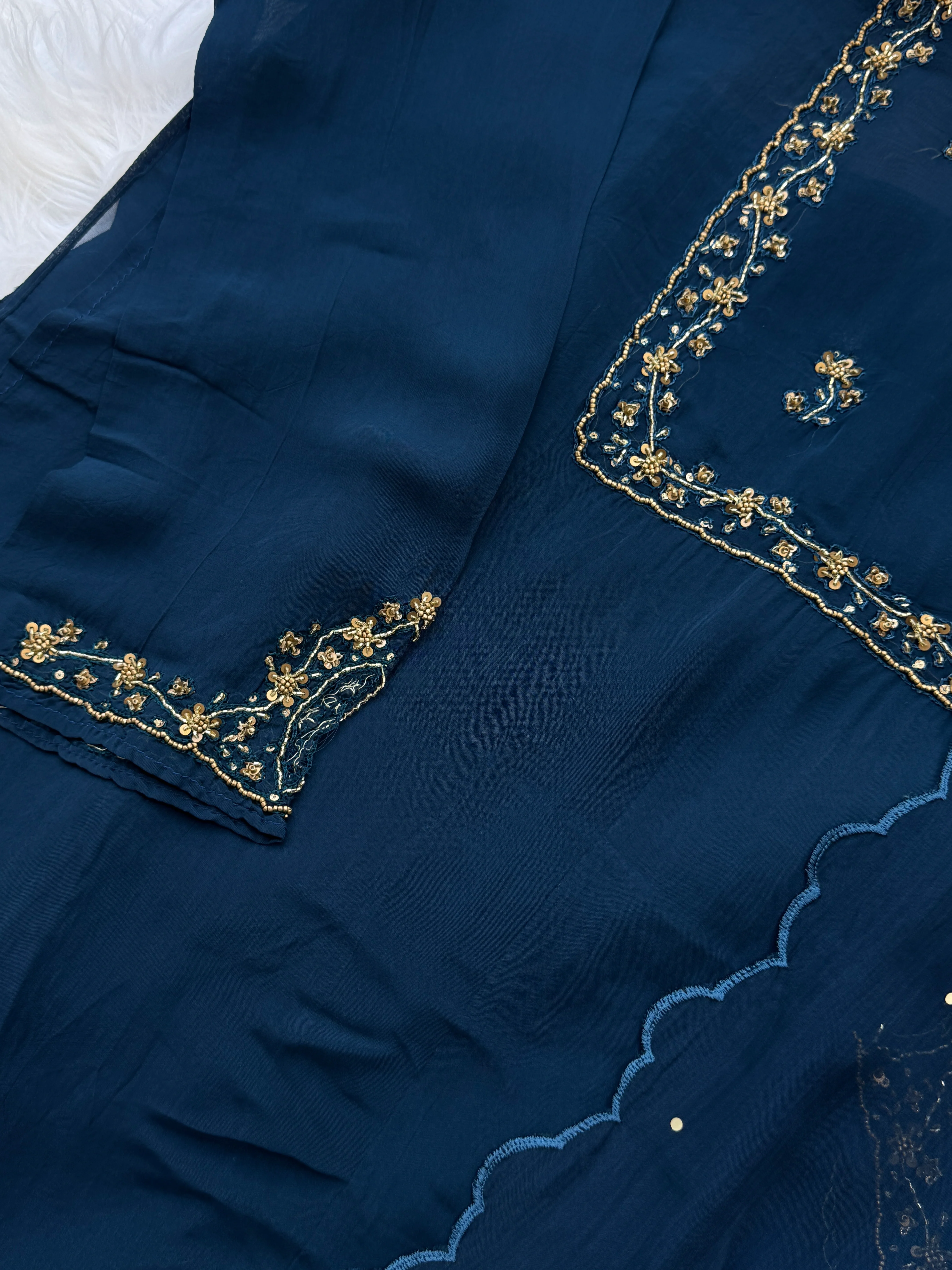 β¨ Viscose Organza Hand-Detailed Party Wear Suit β¨ - Image 5