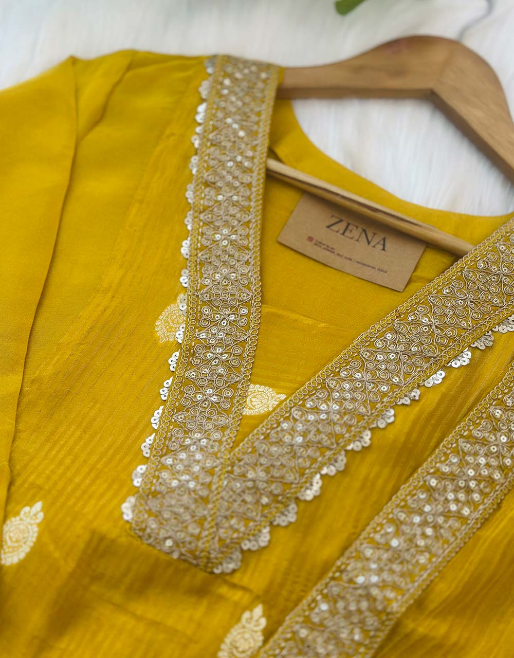 Tissue Silk Ready to Wear Hand Work Kurti Set – Effortless Elegance & Luxury ✨ - Image 3