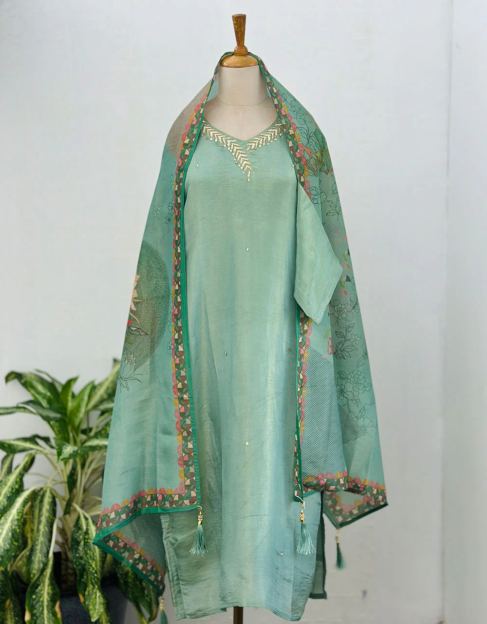 Tissue Silk Ready to Wear Kurti Set β¨ - Image 2