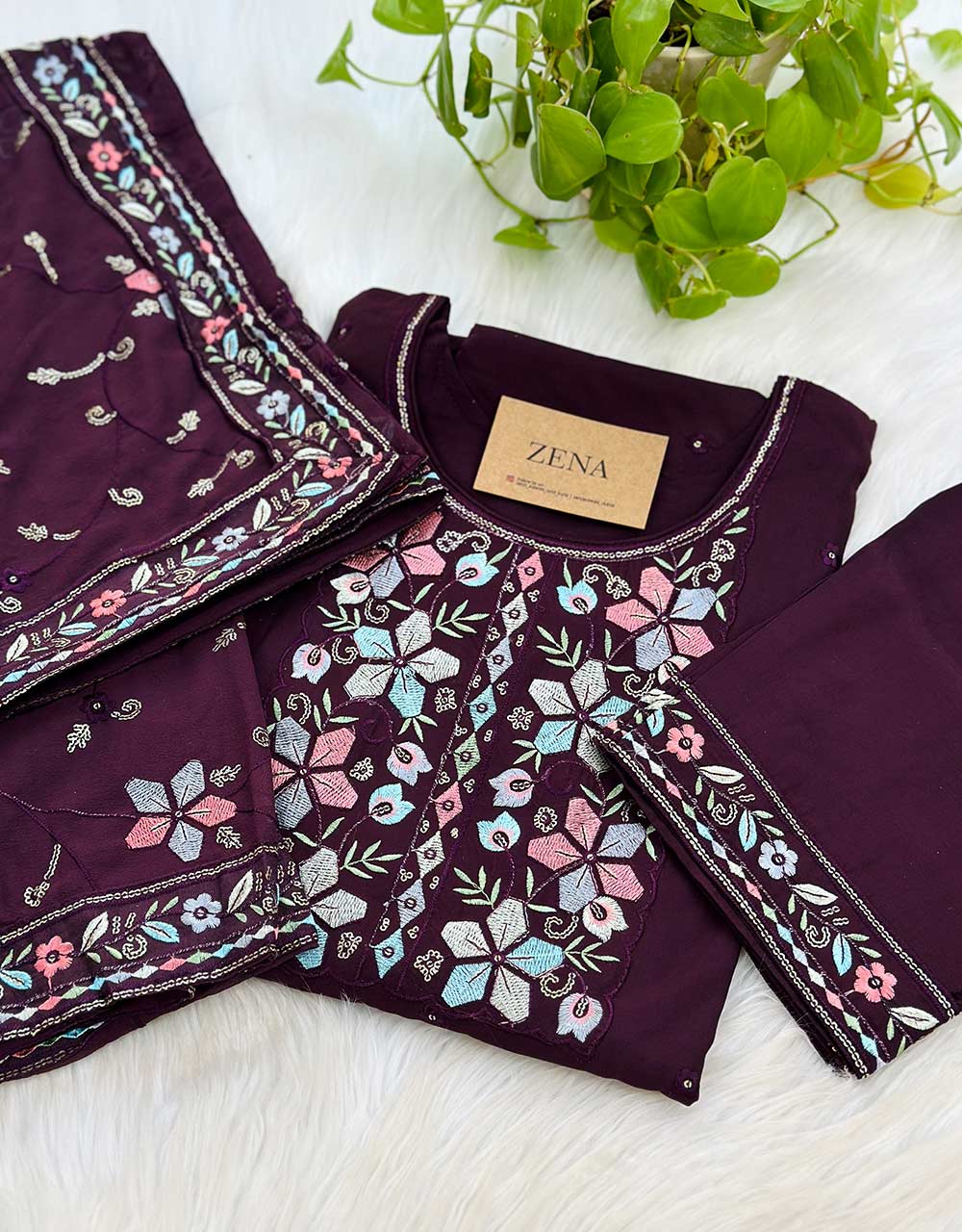 Ready-to-Wear Silk Kurti Set with Organza Dupatta โ Timeless Elegance ๐ - Image 11