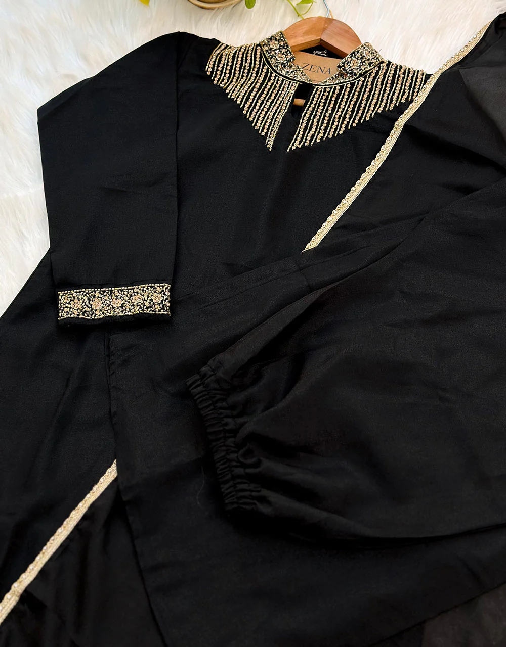Ready-to-Wear Georgette Sharara Kurti Set โจ