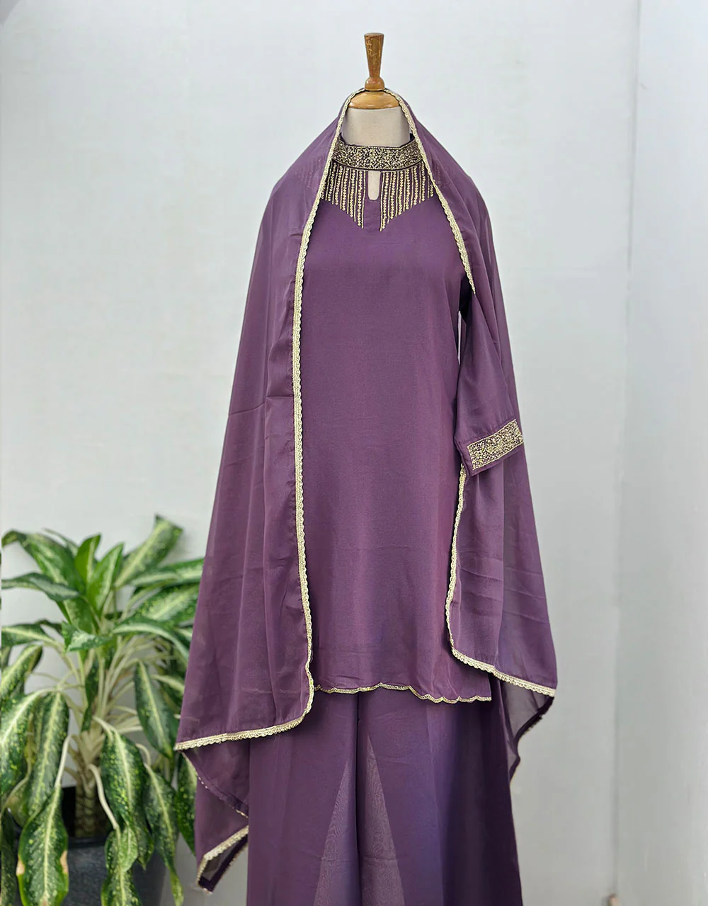 Ready-to-Wear Georgette Sharara Kurti Set โจ - Image 6