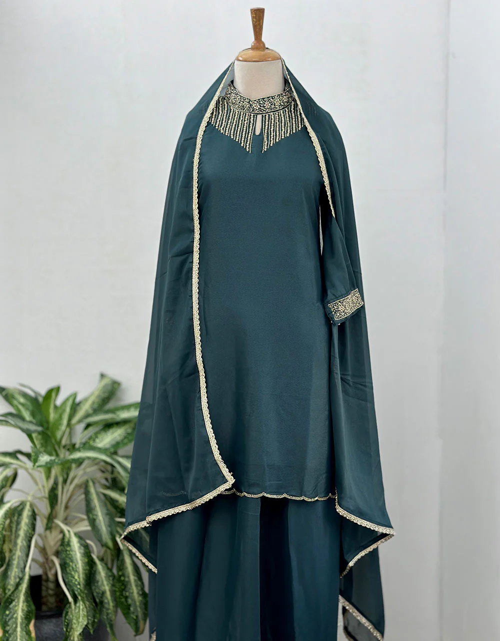 Ready-to-Wear Georgette Sharara Kurti Set โจ - Image 7