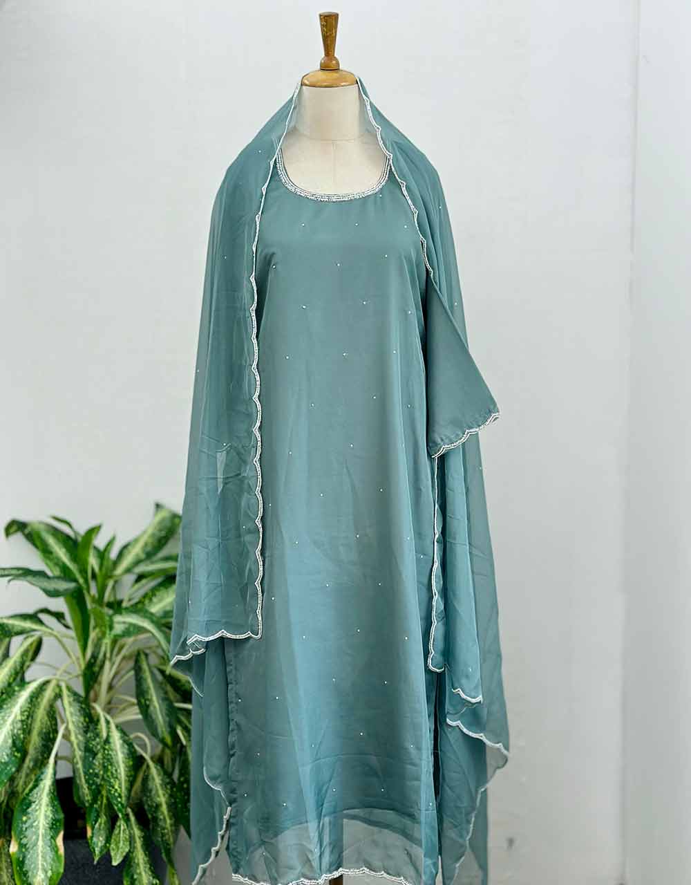 Organza Ready-to-Wear Hand Work Kurti Set โจ - Image 2