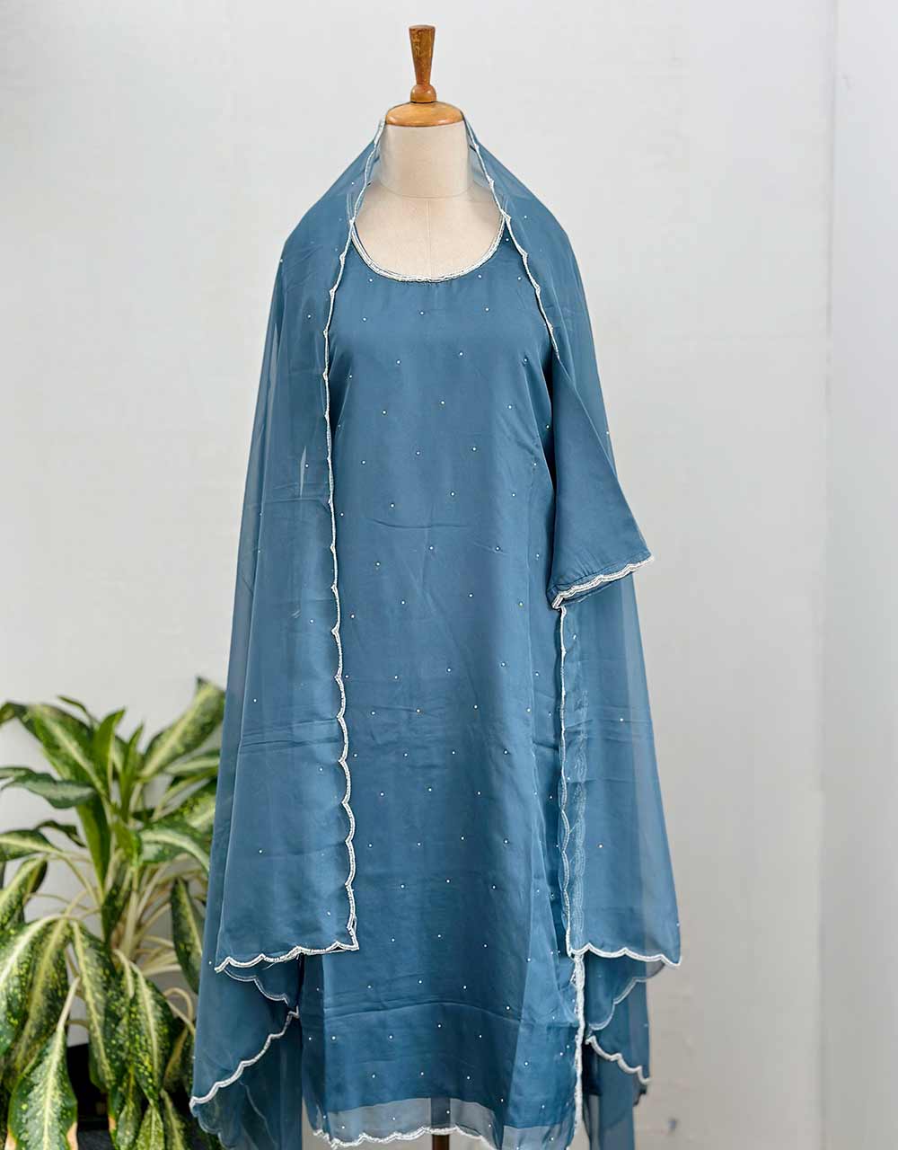 Organza Ready-to-Wear Hand Work Kurti Set โจ - Image 3