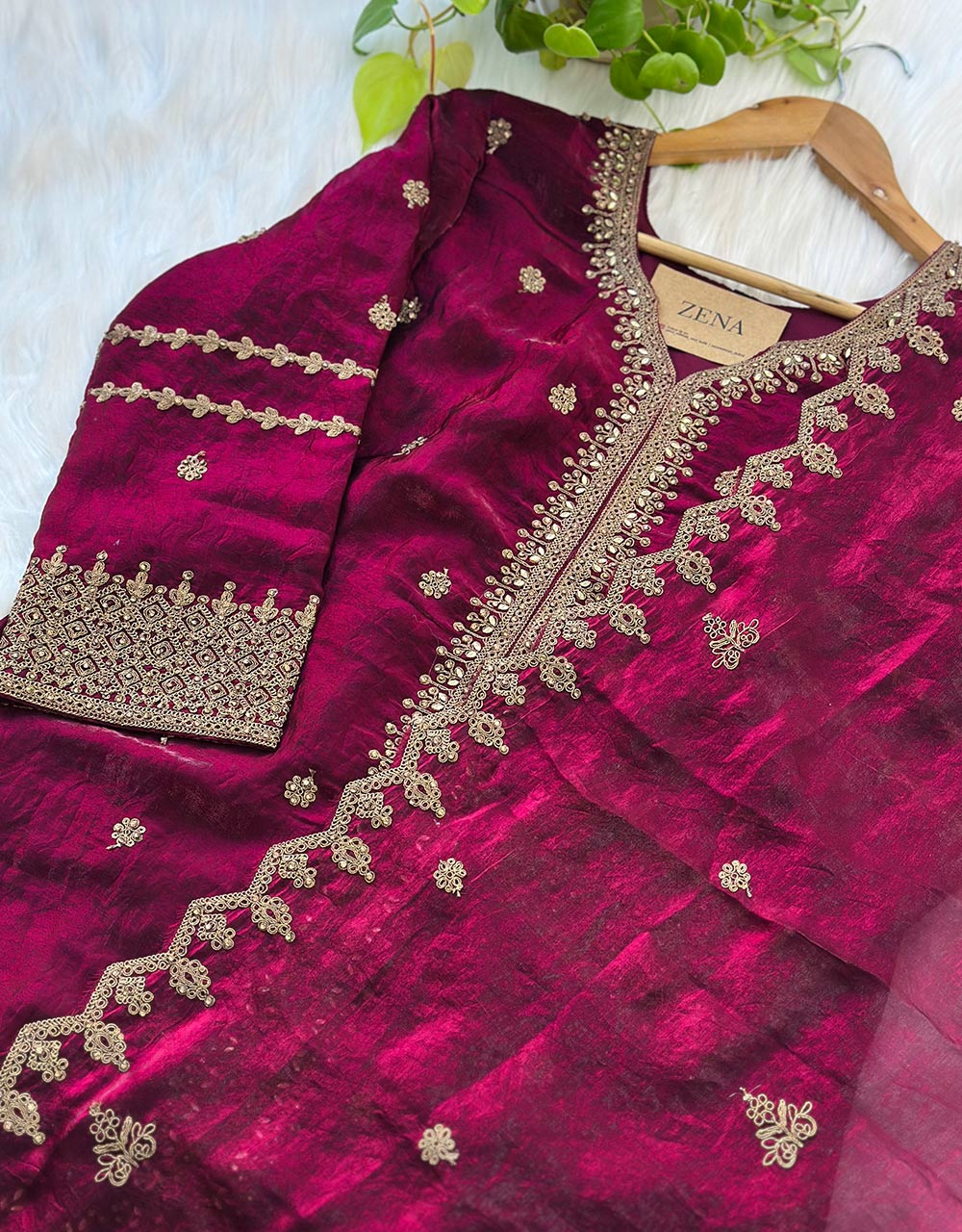 Ready-to-Wear Hand Work Kurti Set with Palazzo Pant โจ