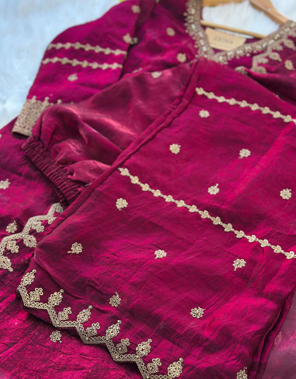 Ready-to-Wear Hand Work Kurti Set with Palazzo Pant โจ - Image 4