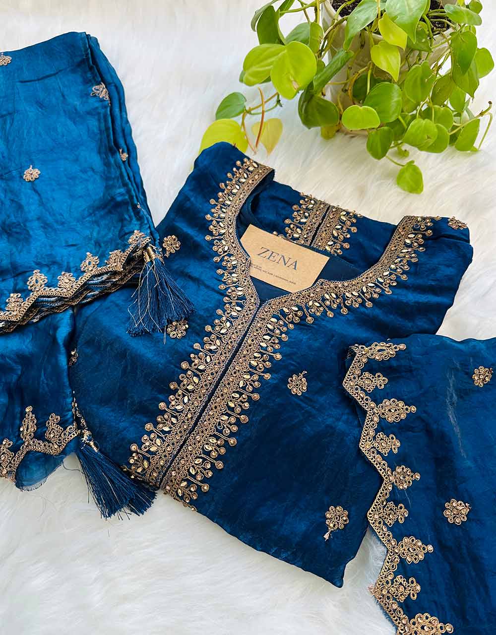 Ready-to-Wear Hand Work Kurti Set with Palazzo Pant โจ - Image 7